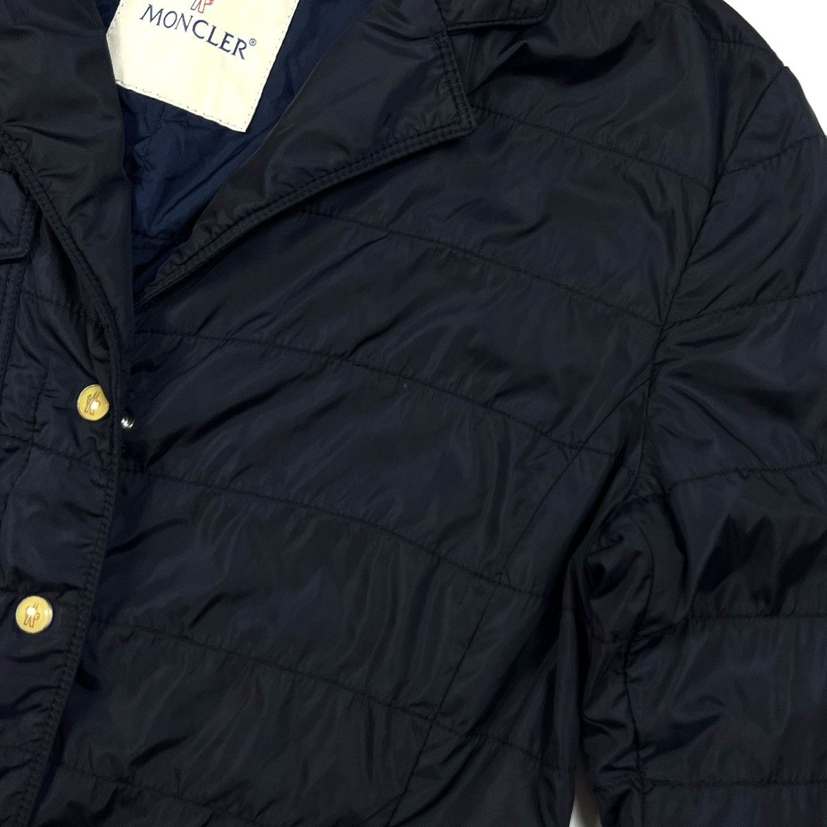 Moncler Auth Moncler Nylon Navy Blue Jacket Blazer Women’s Size S/M Size M / US 6-8 / IT 42-44 - 14 Thumbnail