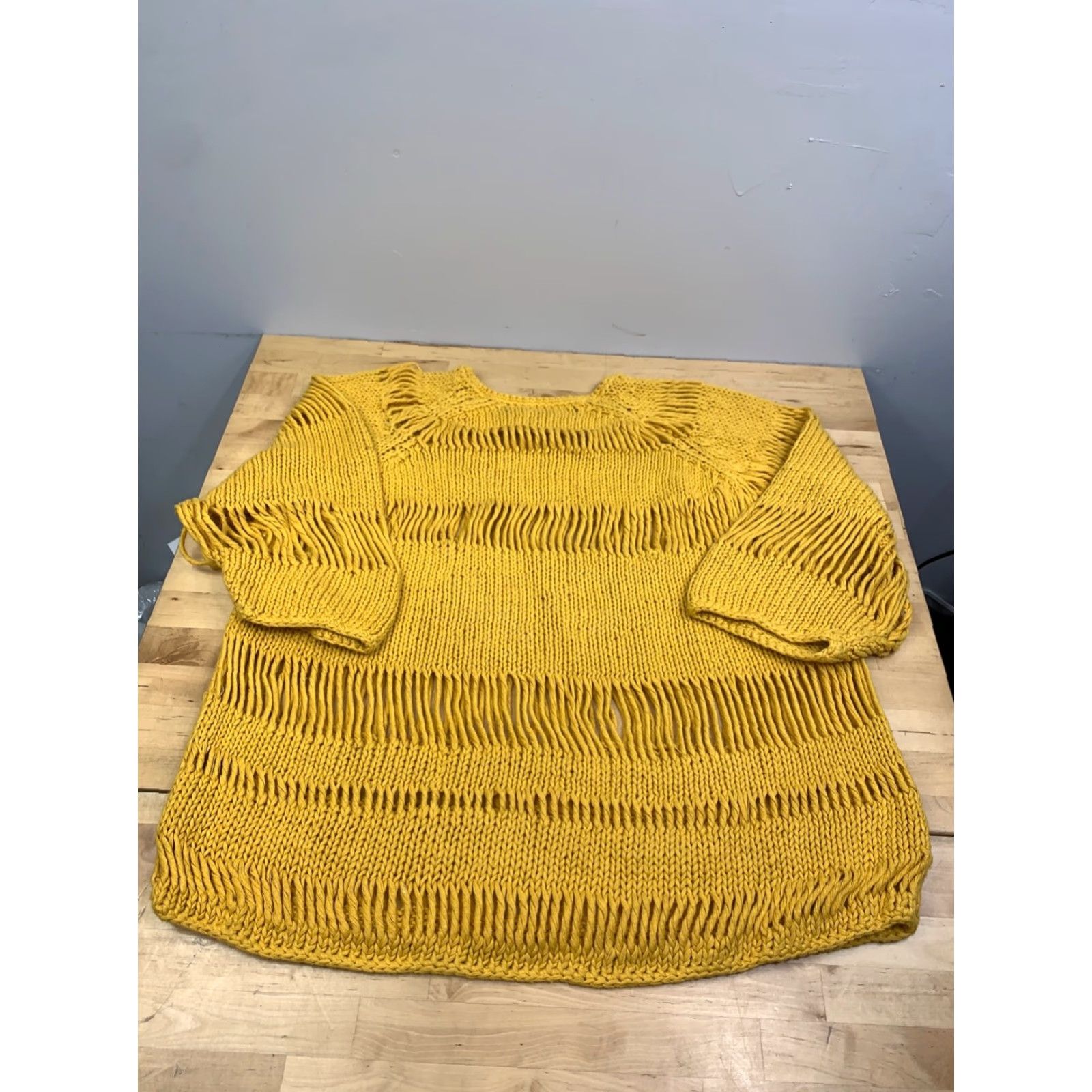 Simons VINTAGE Michael Simon Sweater Womens Yellow Knit 90s Short Sleeve Pullover 12661 Size XS / US 0-2 / IT 36-38 - 7 Thumbnail