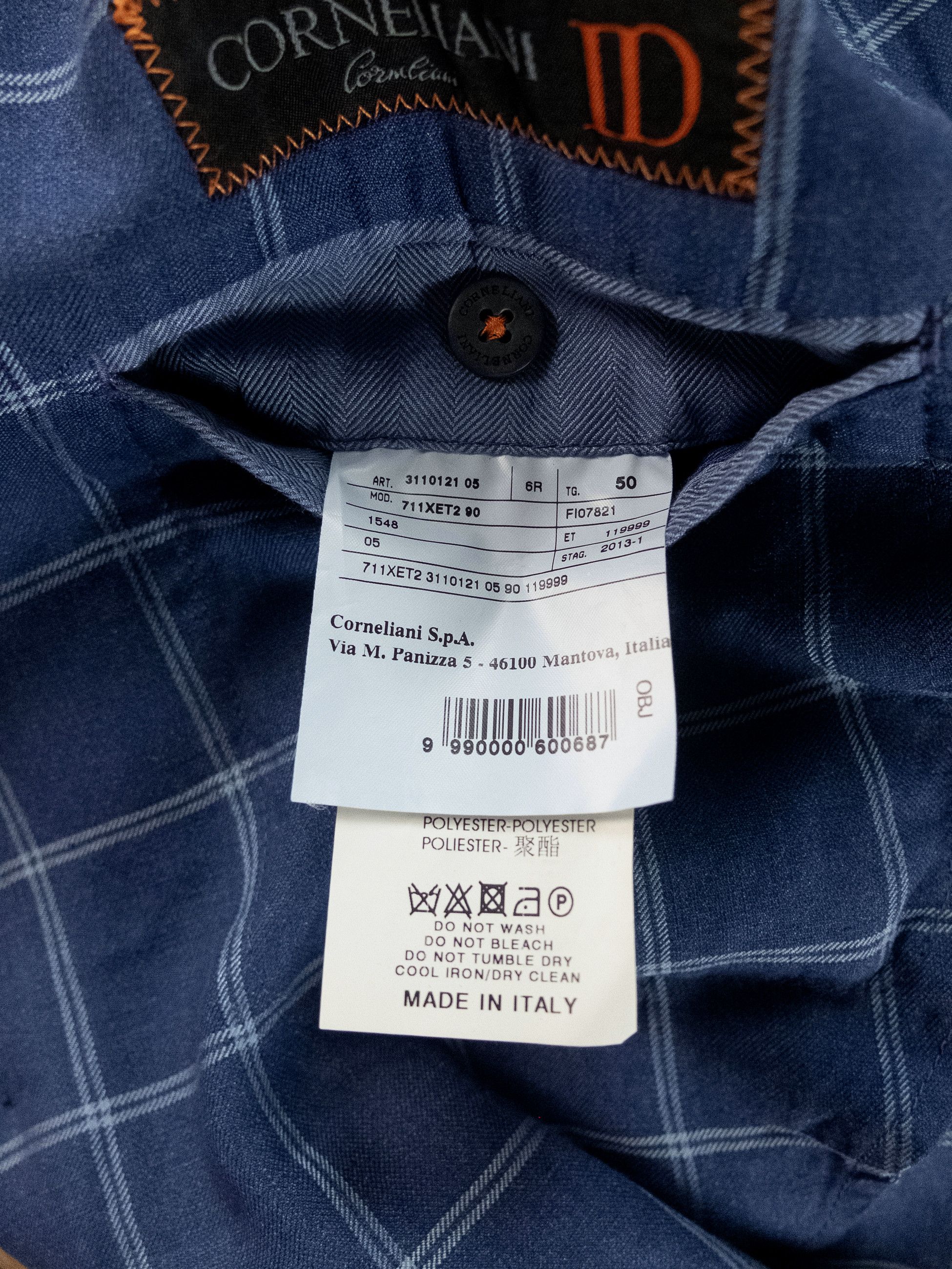 Corneliani CORNELIANI ID blue windowpane linen wool silk sportcoat 40 Size 40R - 8 Thumbnail