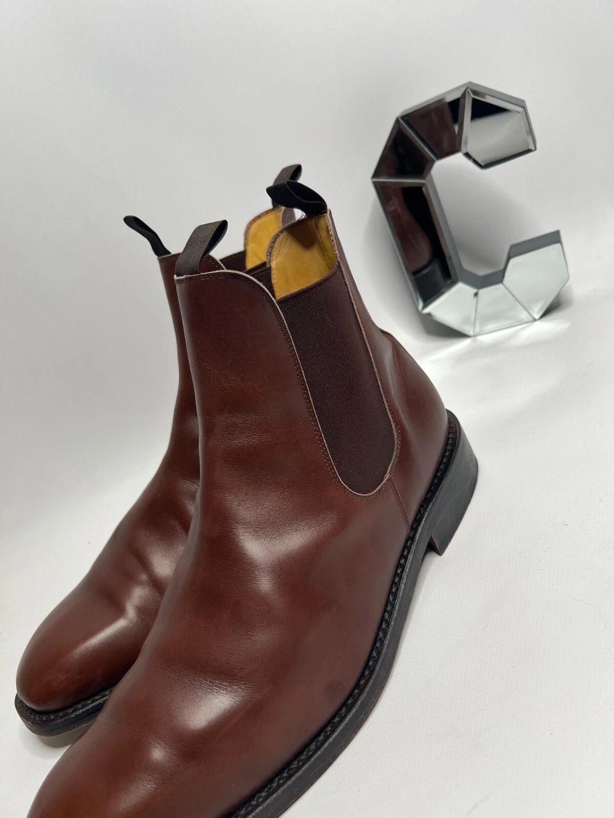 Other THE HOUSE OF BRUAR British Men's Brown Leather Chealse Boots Size US 12.5 / EU 45-46 - 7 Thumbnail