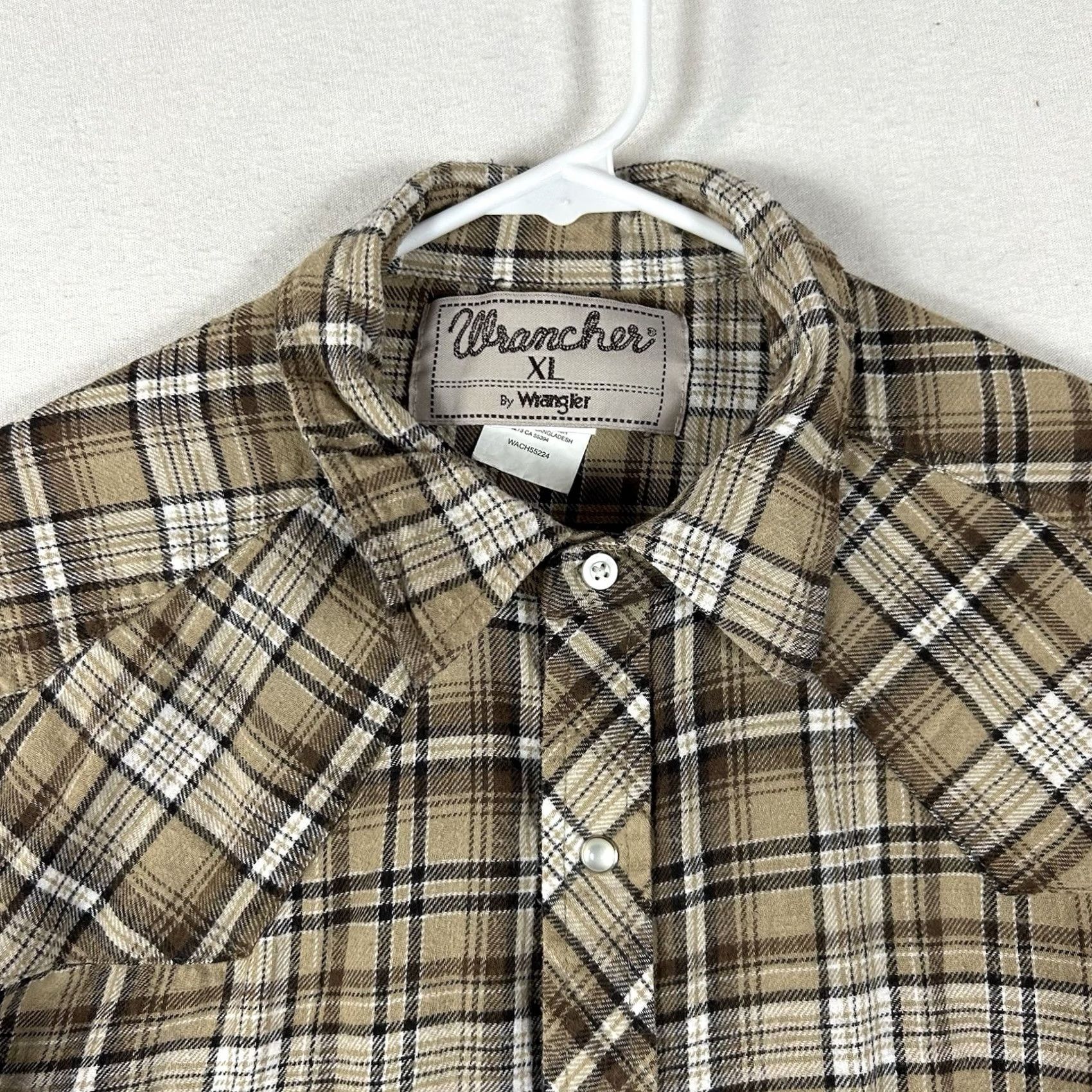 Wrangler VINTAGE Wrangler Wrancher Western Shirt Mens XL Long Sleeve Brown Plaid Pearl Snap Top Size US XL / EU 56 / 4 - 2 Thumbnail