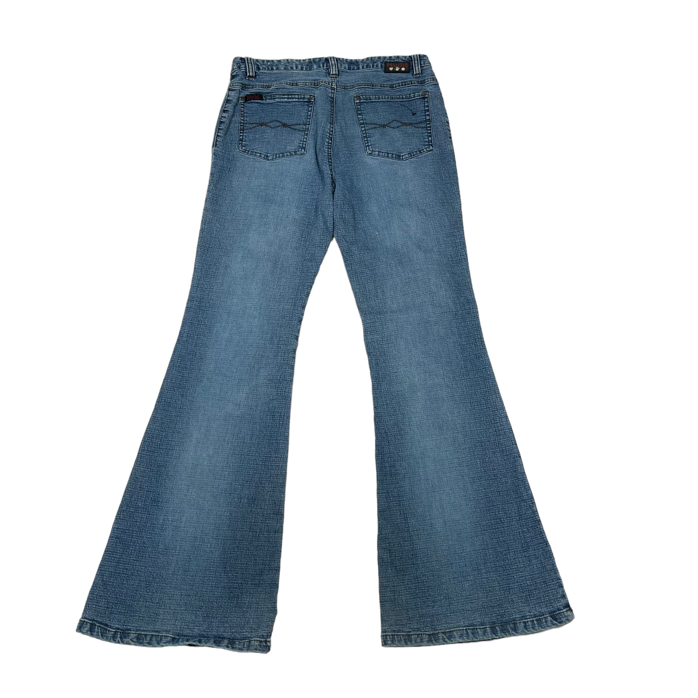 If Six Was Nine × KMRii × Tornado Mart Flare Lace Sick Punk Bell Bottom Denim Jeans Size US 27 - 4 Thumbnail