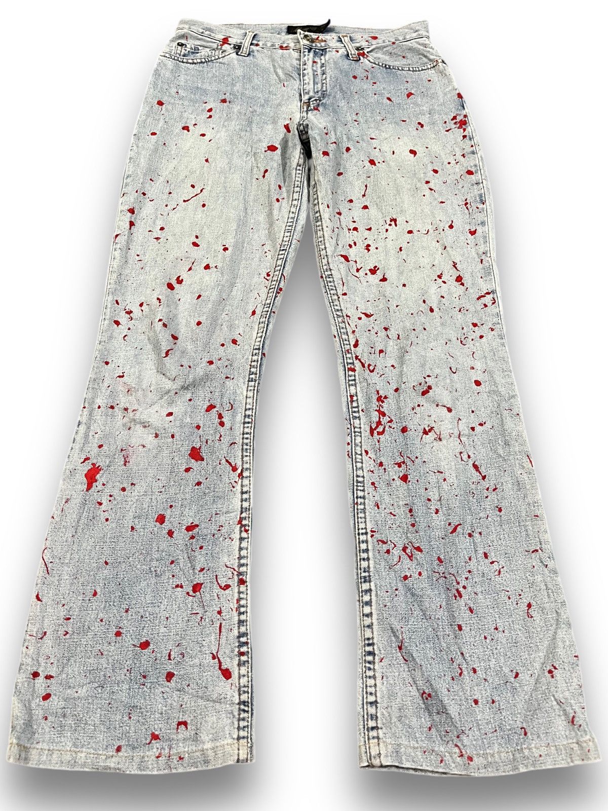 Mango Vintage Mng Flare Paint Splatter Denim Size US 29 - 1 Thumbnail