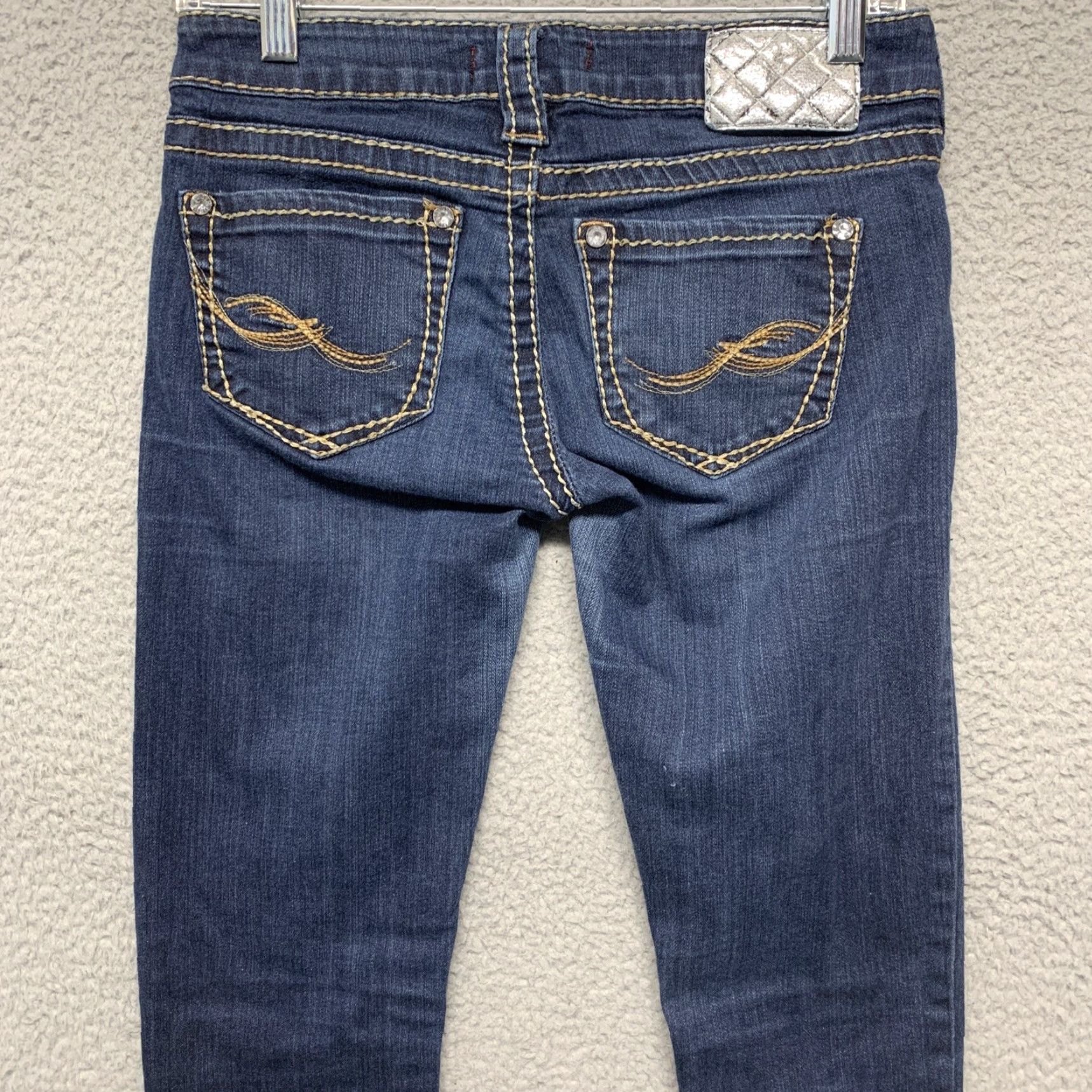Silver Jeans Co. Silver Jeans Juniors Slim Jeans 27x31 Blue Cotton Spandex Denim 5-Pocket Gem Accents Womens/Teens Size 27" / US 4 / IT 40 - 5 Thumbnail