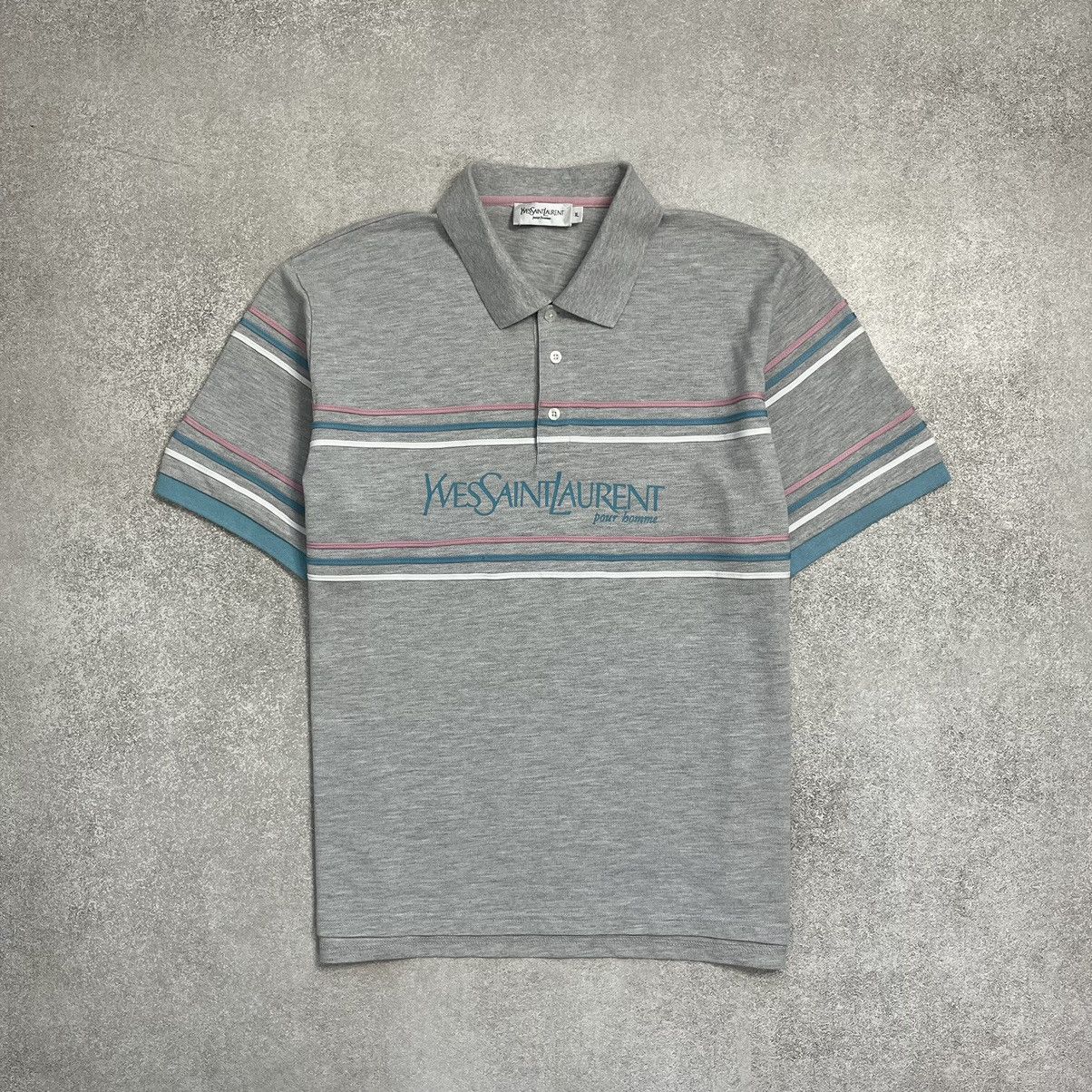 Vintage × Yves Saint Laurent Vintage Y2k Yves Saint Laurent YSL Polo Shirt Big Logo Size US XL / EU 56 / 4 - 1 Thumbnail