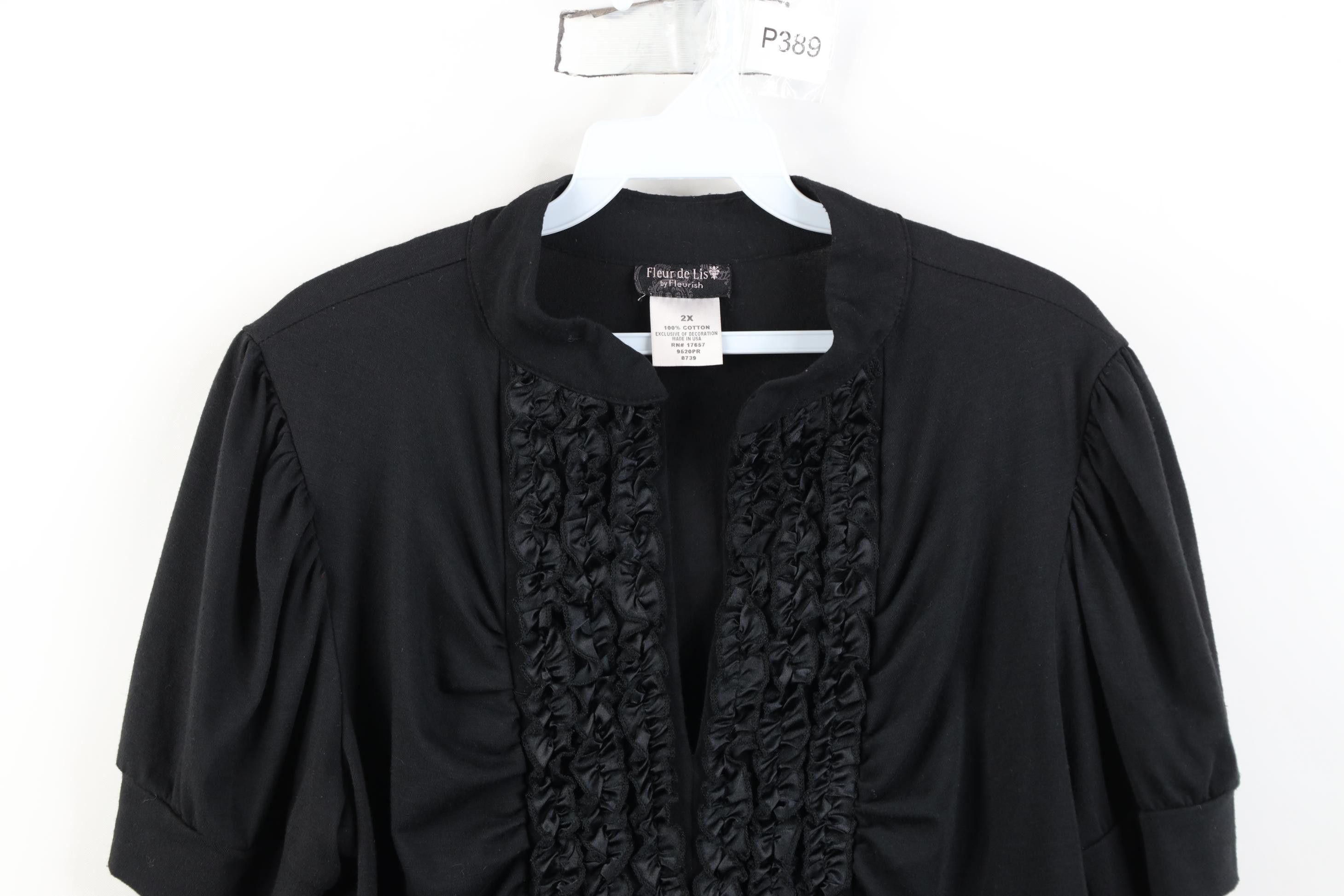Vintage Vintage 90s Y2K Babydoll Short Sleeve Shirt Black USA Size XXL / US 16-18 / IT 52-54 - 2 Thumbnail