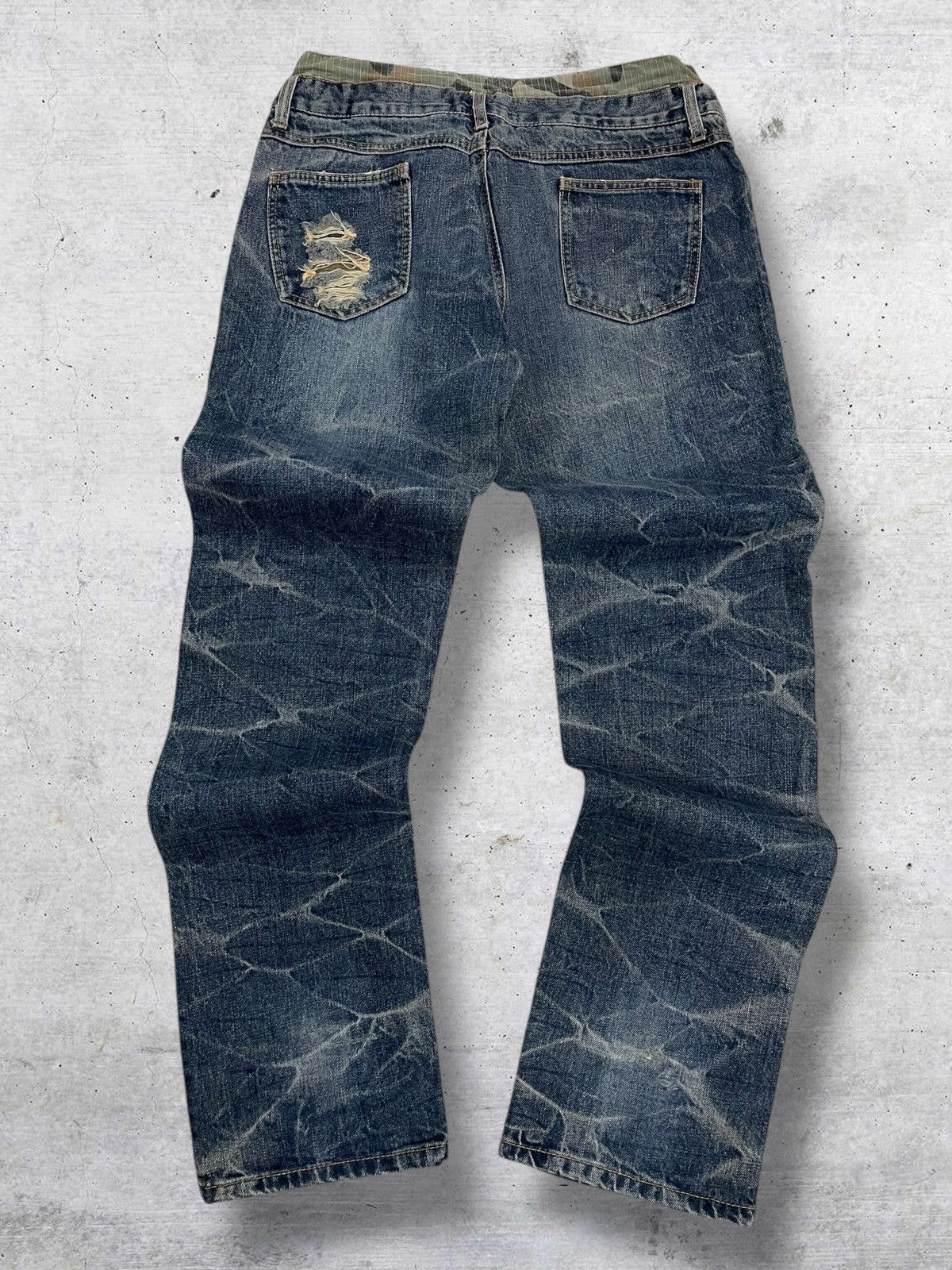 Japanese Brand VINTAGE ATTACHTMENT 90S JAPAN DOUBLE WAIST ARMY RIPPED DENIM Size US 30 / EU 46 - 8 Thumbnail
