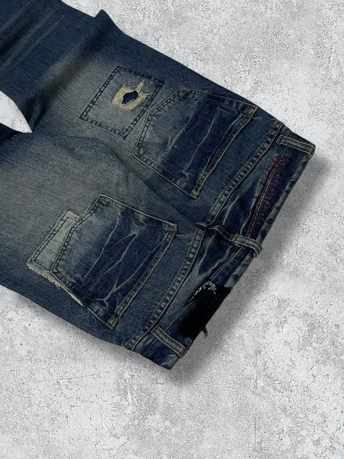 Japanese Brand Vintage Japan Designer 90’s LowBox Distressed Patchwork Jean Size US 29 - 12 Thumbnail