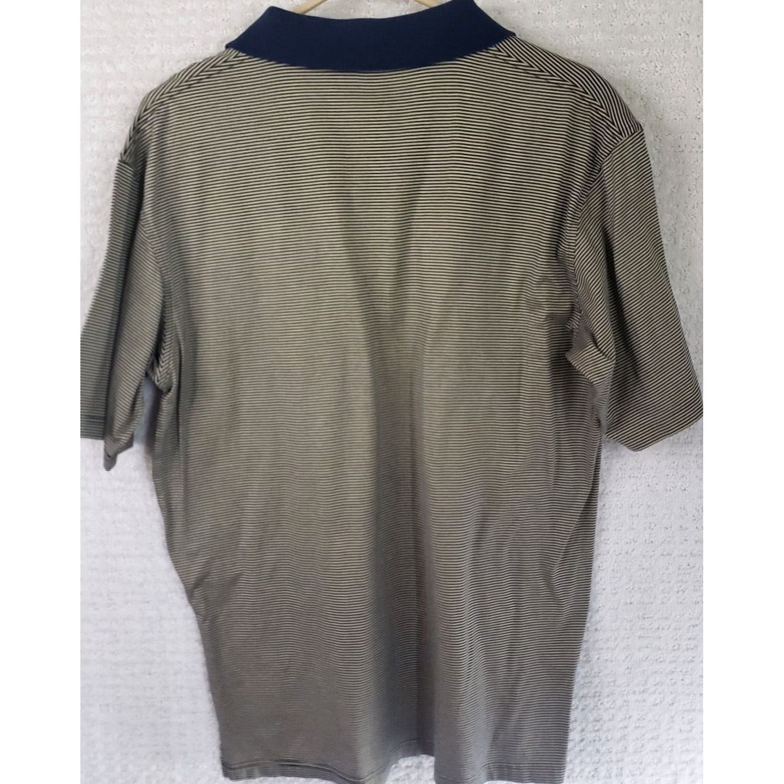 Vintage Pebble Beach Performance Striped Polo Shirt Men M Gold Black Short Sleeve Beach Golf Shirt 100% Cotton Embroidered Logo Size US M / EU 48-50 / 2 - 6 Thumbnail