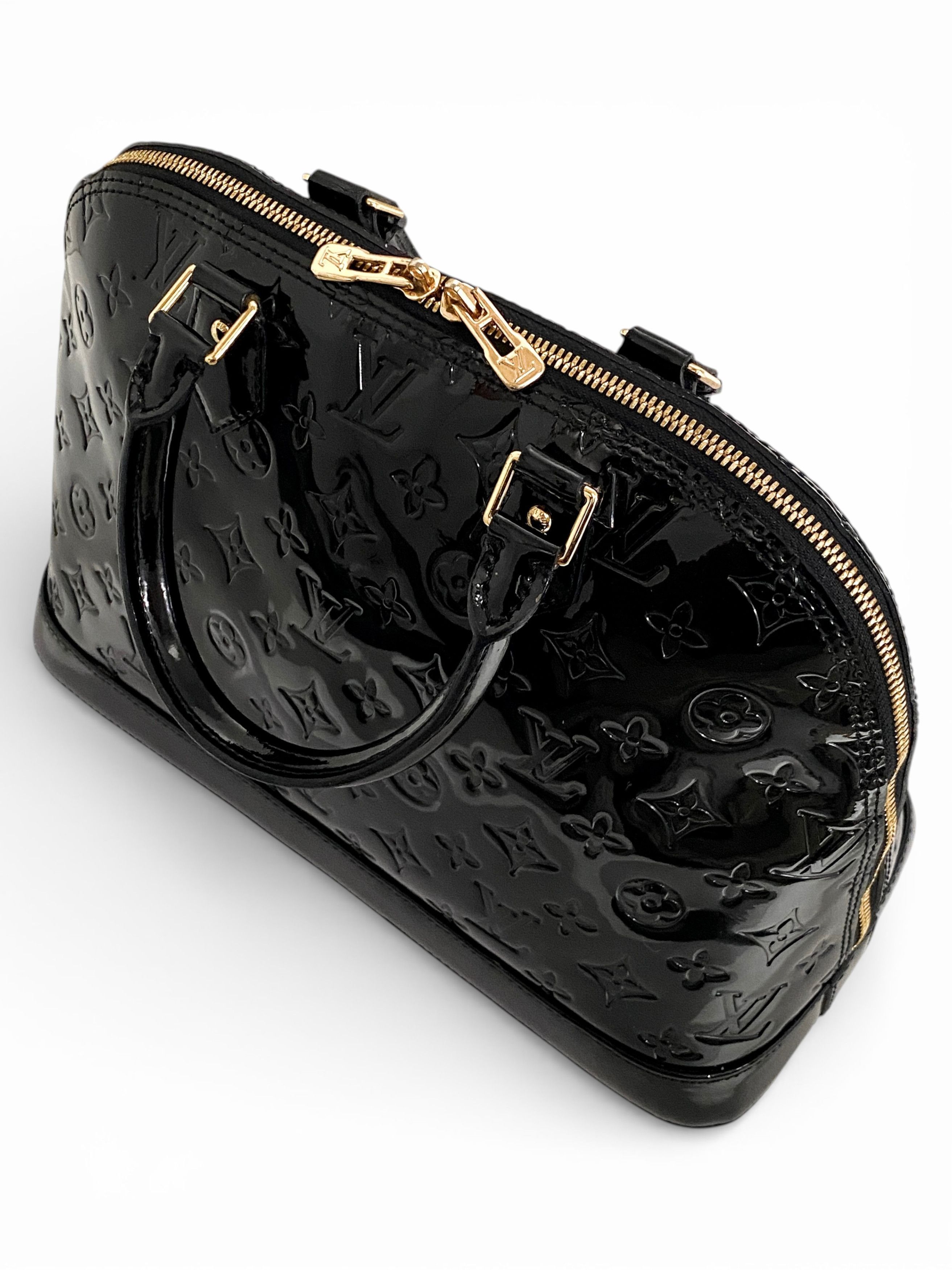 Louis Vuitton Louis Vuitton LV Alma Monogram Logo Black Leather Handbag Size ONE SIZE - 7 Thumbnail