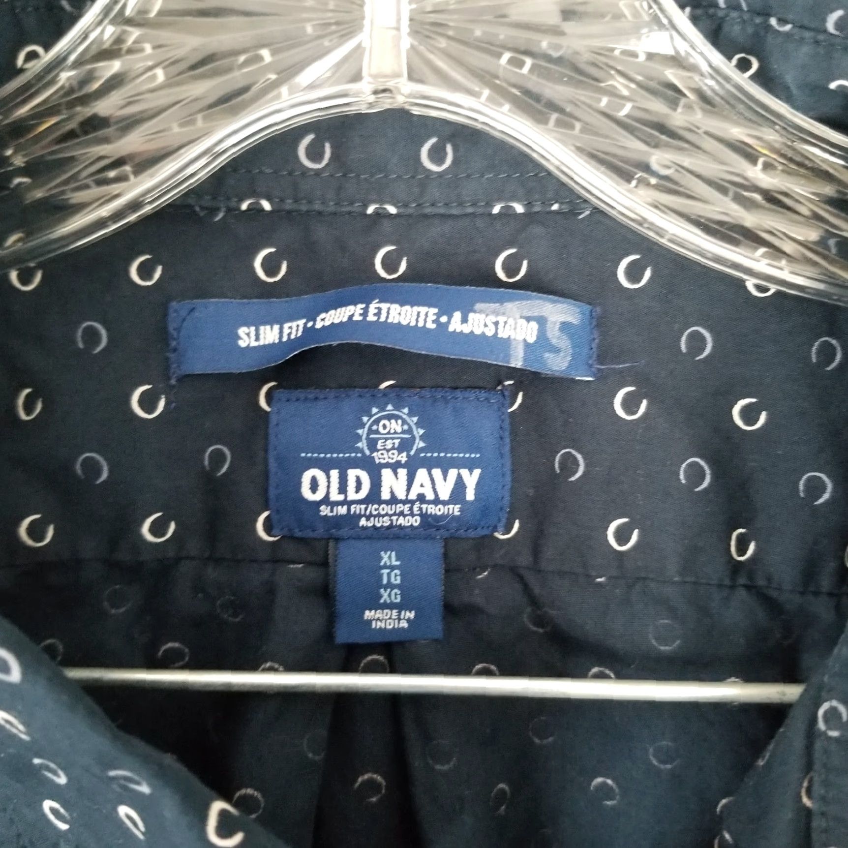Old Navy Old Navy Men's Long Sleeve Blue Pattern Shirt XL Mens Size US XL / EU 56 / 4 - 4 Thumbnail