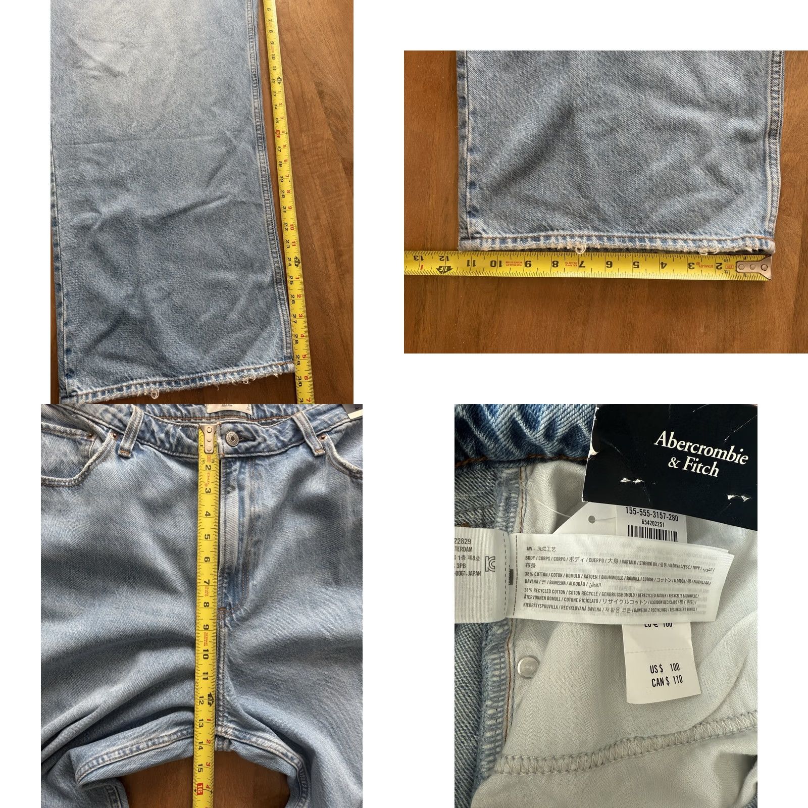 Abercrombie & Fitch Abercrombie & Fitch Jeans Wide Leg Mid Rise Womens 18R Blue Denim 5-Pocket Logo 90s City Hip Hop Vintage? Size 40" / US 18 - 8 Thumbnail