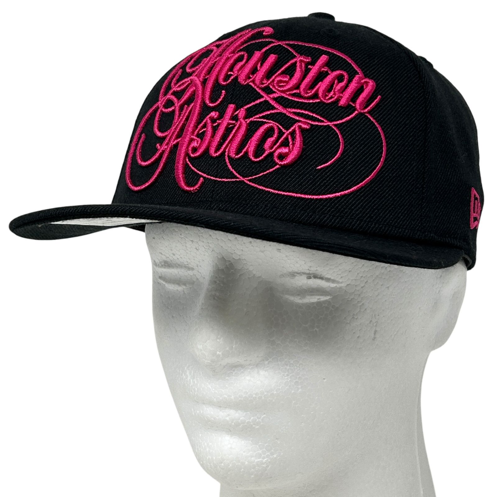 New Era Houston Astros Script Hat Baseball Cap New Era Black 7 1/4 Size ONE SIZE - 9 Thumbnail