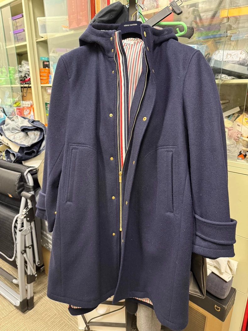 Thom Browne Thom Browne Woolen hooded coat Size US M / EU 48-50 / 2 - 1 Thumbnail