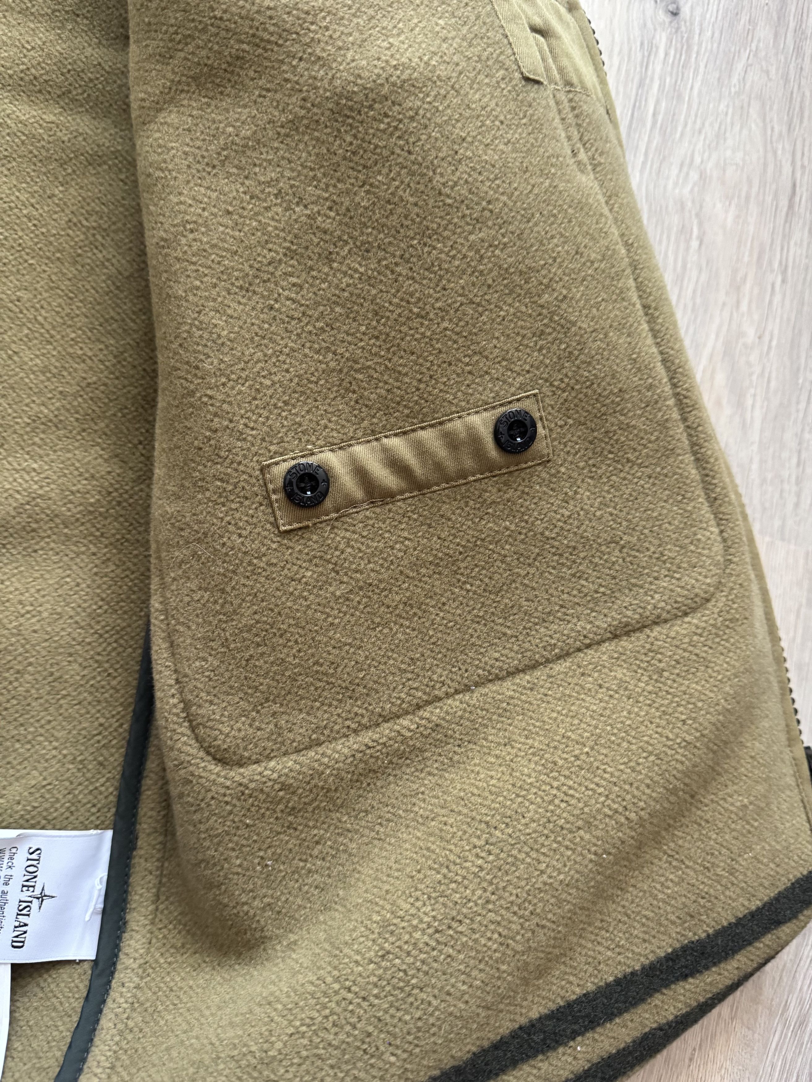 Stone Island Stone Island Panno Jacquard Wool Long Coat Green Jacket Size US S / EU 44-46 / 1 - 11 Thumbnail