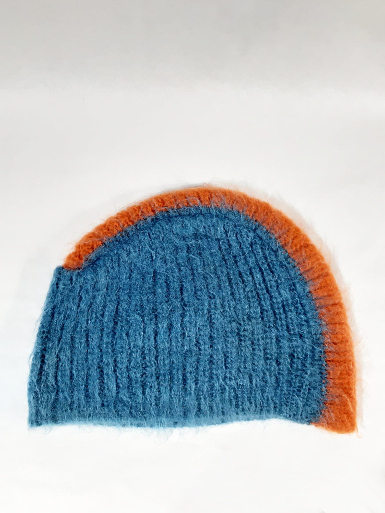 Prada FW 2007 Runway Blue & Orange Mohawk Mohair Beanie Size ONE SIZE - 2 Thumbnail