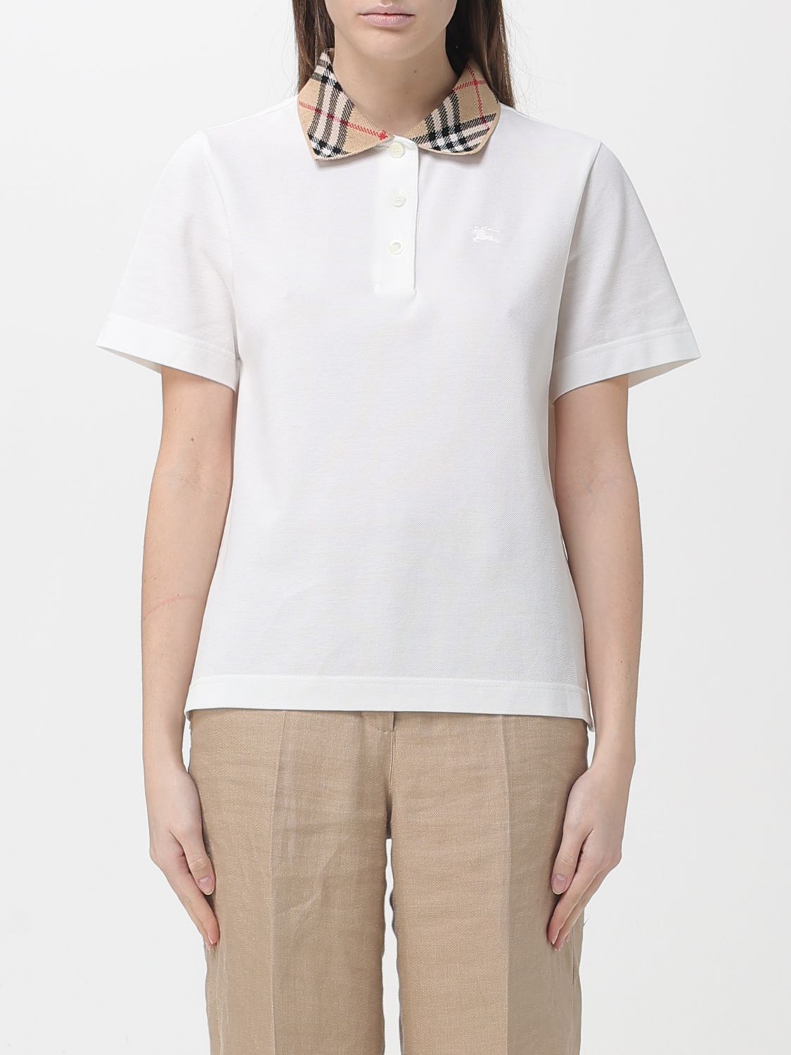 Burberry Burberry Polo Shirt Woman White Size L / US 10 / IT 46 - 1 Thumbnail