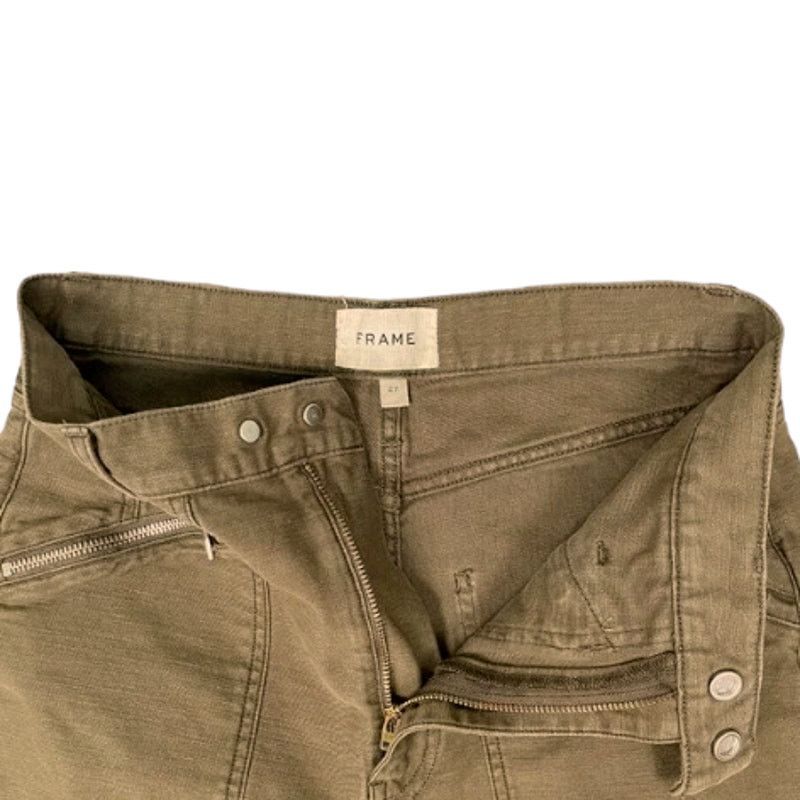 Frame Frame Moto Zip Crop Pants in Washed Army | Size 24 Size 25" / US 0 / IT 36 - 2 Thumbnail