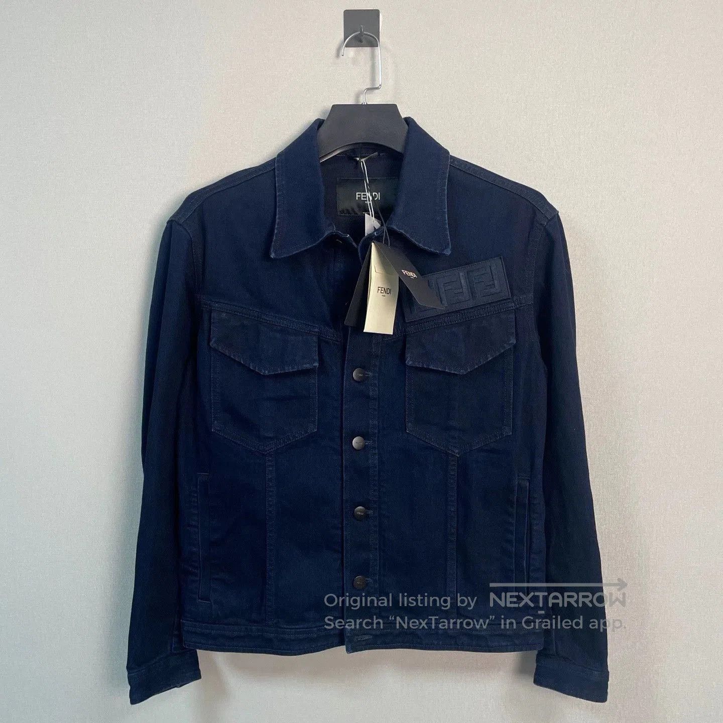 Fendi fendi denim jacket with embroidered logo. Size US L / EU 52-54 / 3 - 1 Thumbnail