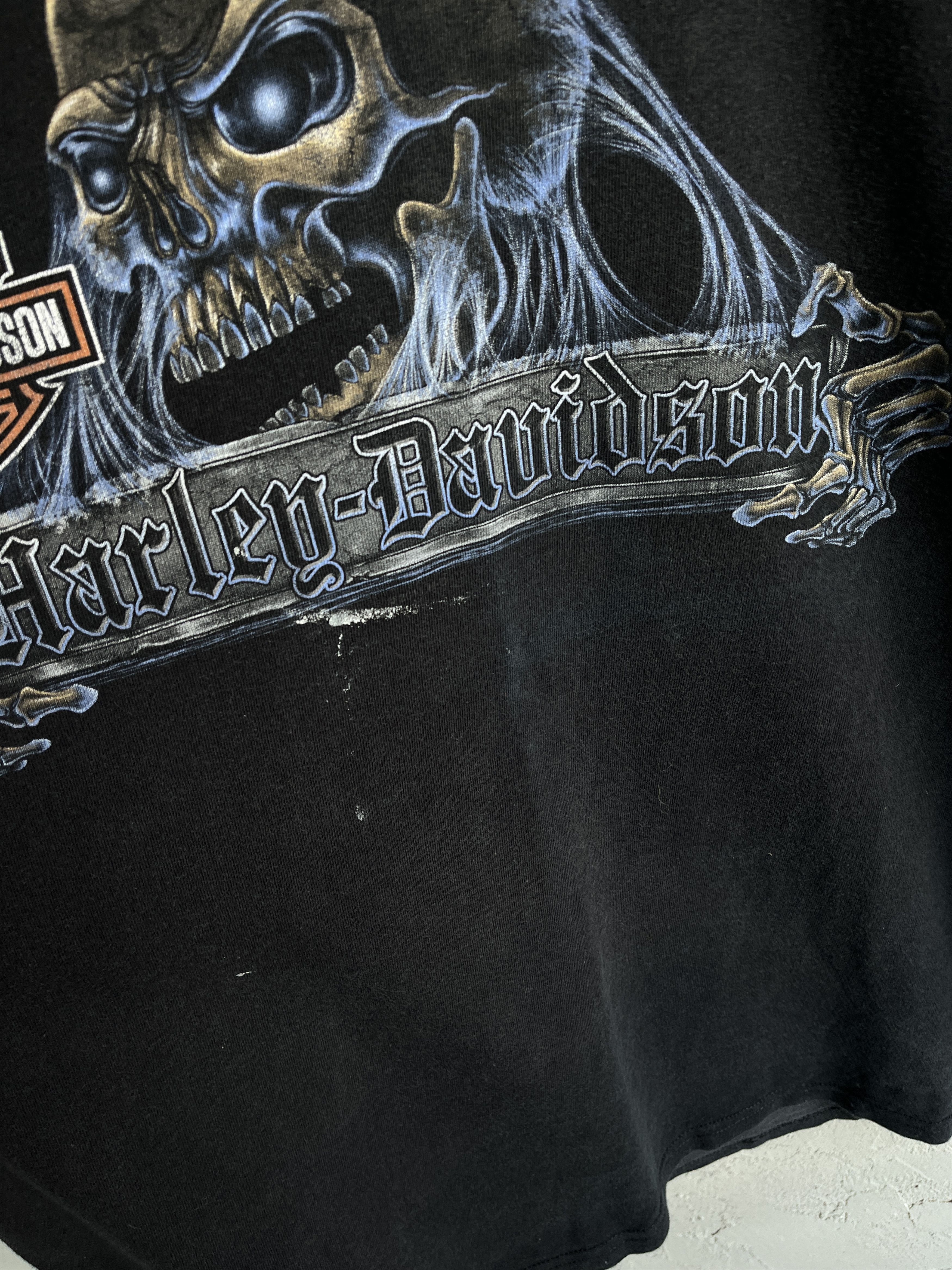 Harley Davidson × Vintage Vintage Y2K Harley Davidson Motorcycles Skull Fade T Shirt Size US L / EU 52-54 / 3 - 3 Thumbnail
