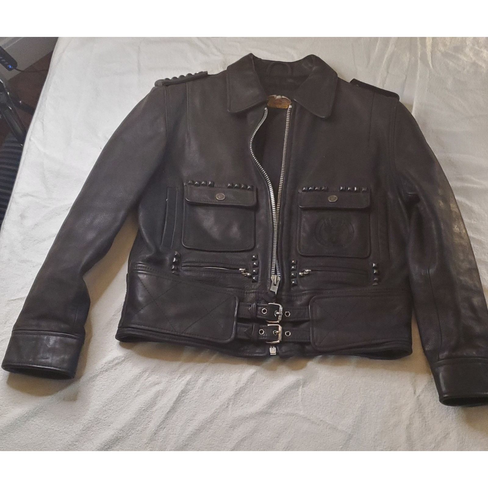 Harley Davidson Harley Davidson Women’s L Leather Motorcycle Jacket Studded Size L / US 10 / IT 46 - 1 Thumbnail