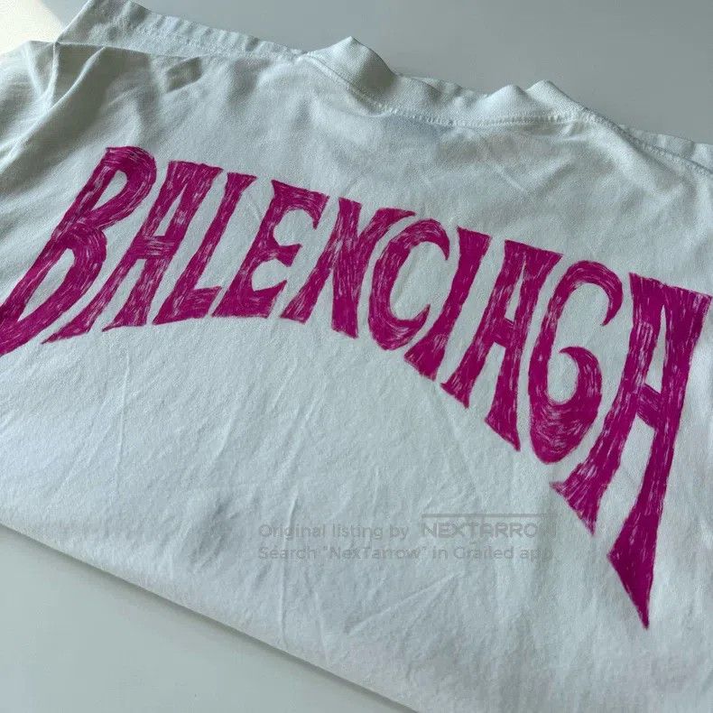 Balenciaga Balenciaga Letter Logo Printed Round Neck Short Sleeve T-S Size US L / EU 52-54 / 3 - 3 Thumbnail
