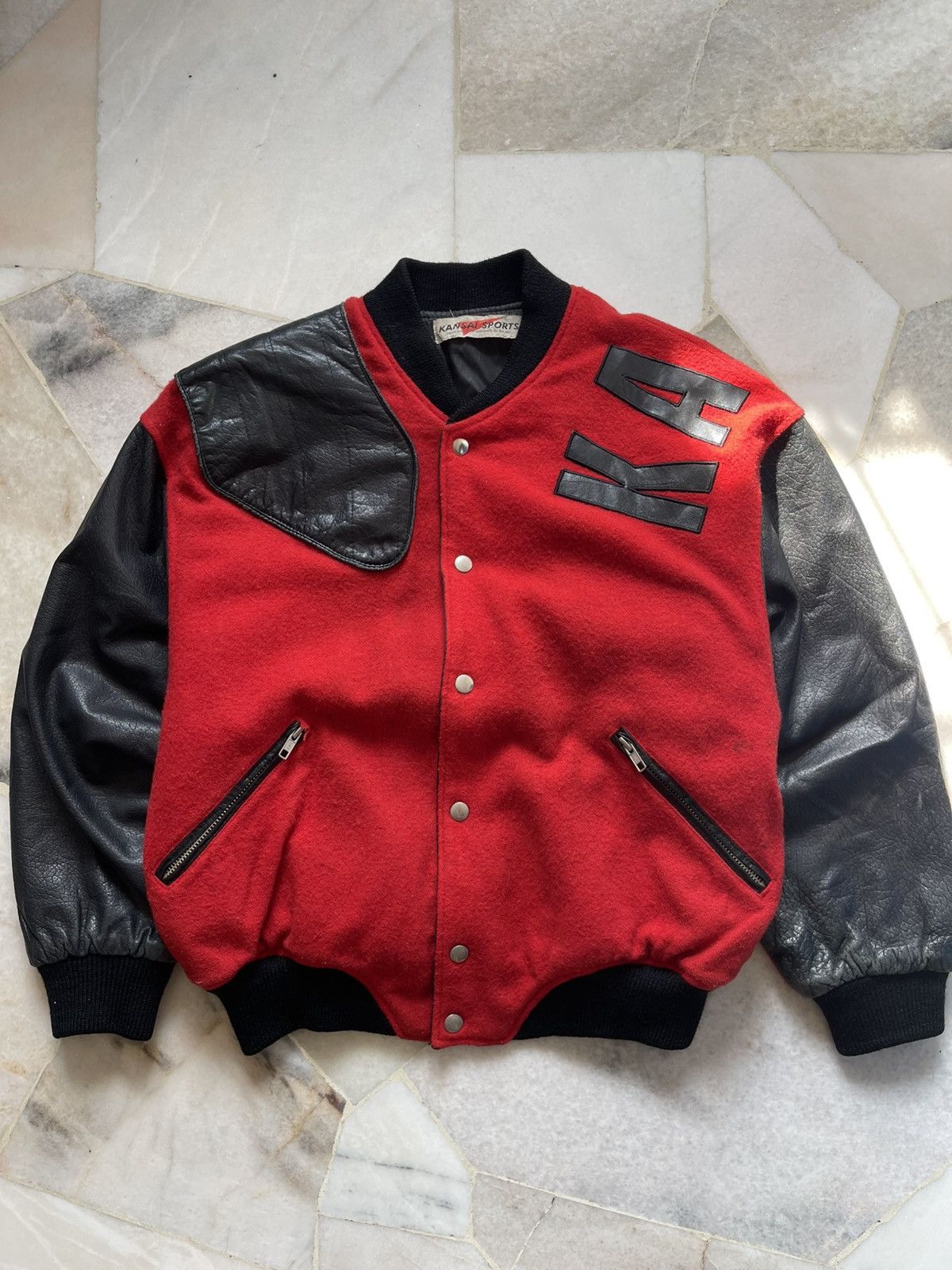 Kansai Yamamoto Rare 80s Kansai Sport Bomber Leather Jacket 97 Size US M / EU 48-50 / 2 - 10 Thumbnail