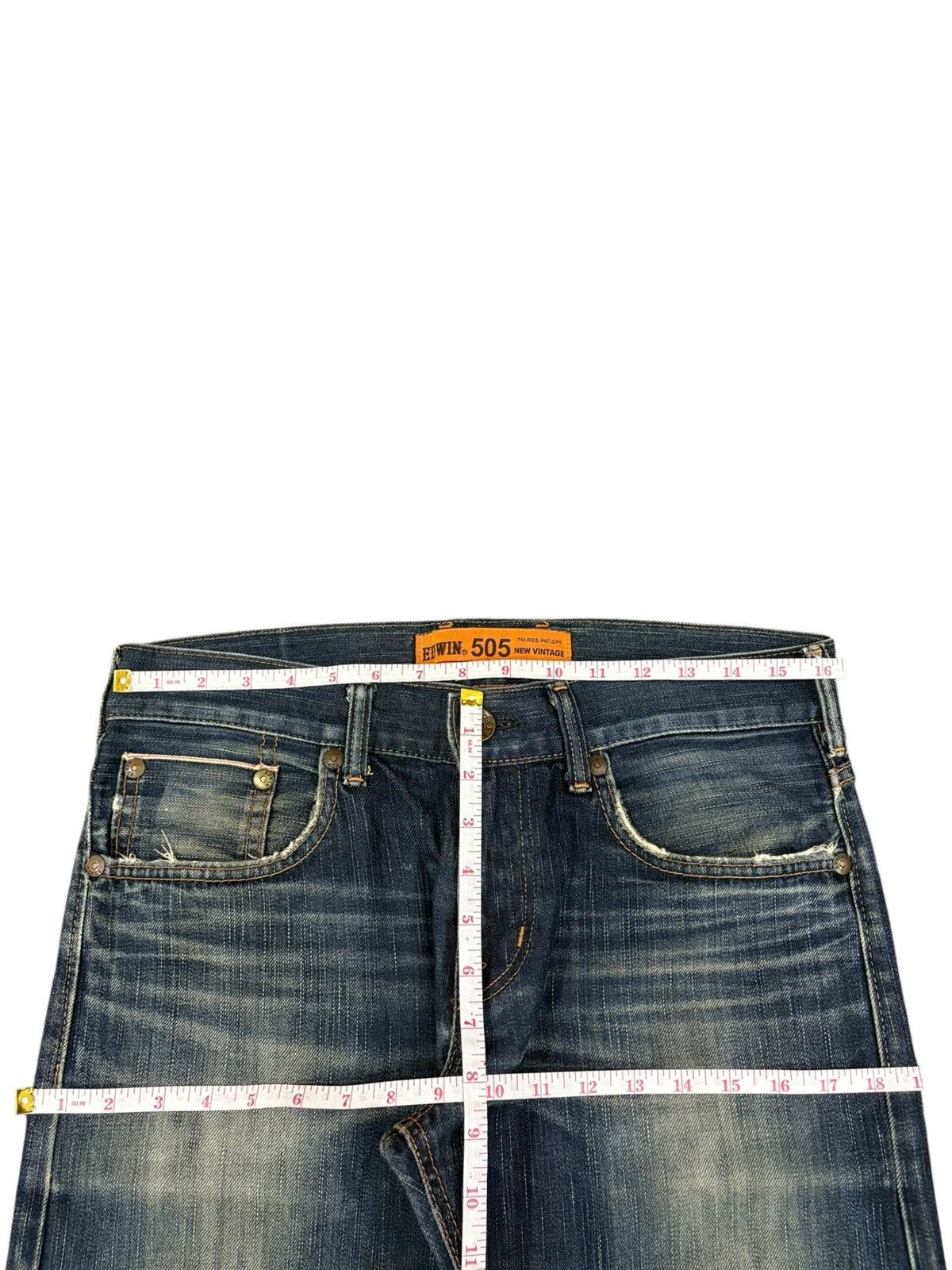 Edwin New Vintage Edwin 505 Selvedge Mud Wash Buckle Back Jeans Size US 30 / EU 46 - 13 Thumbnail