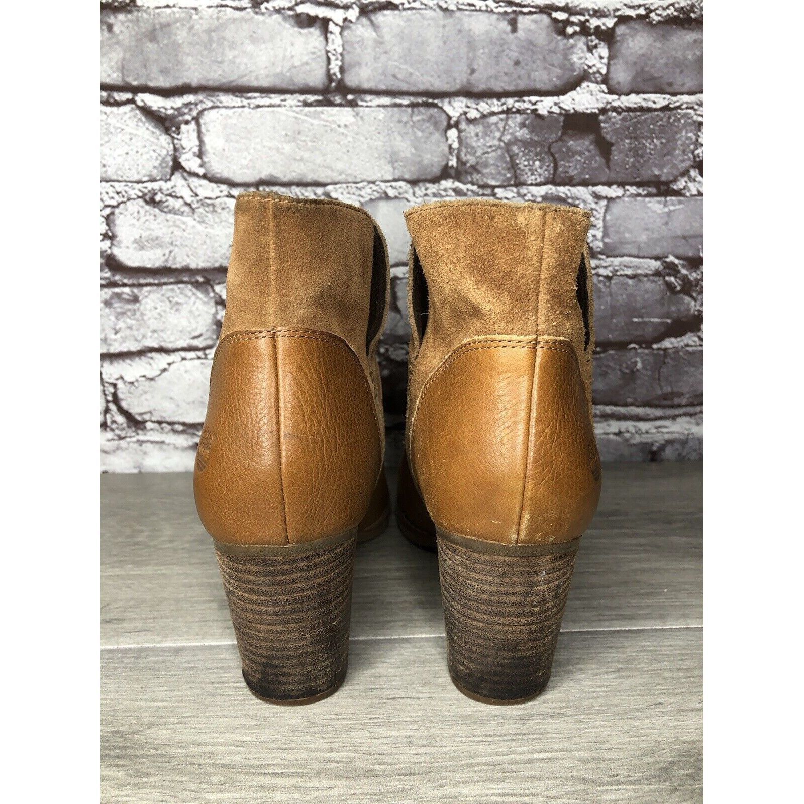 Timberland Timberland A1623 A0560 Brown Leather Suede Heel Booties Boot Size US 8 / IT 38 - 20 Thumbnail