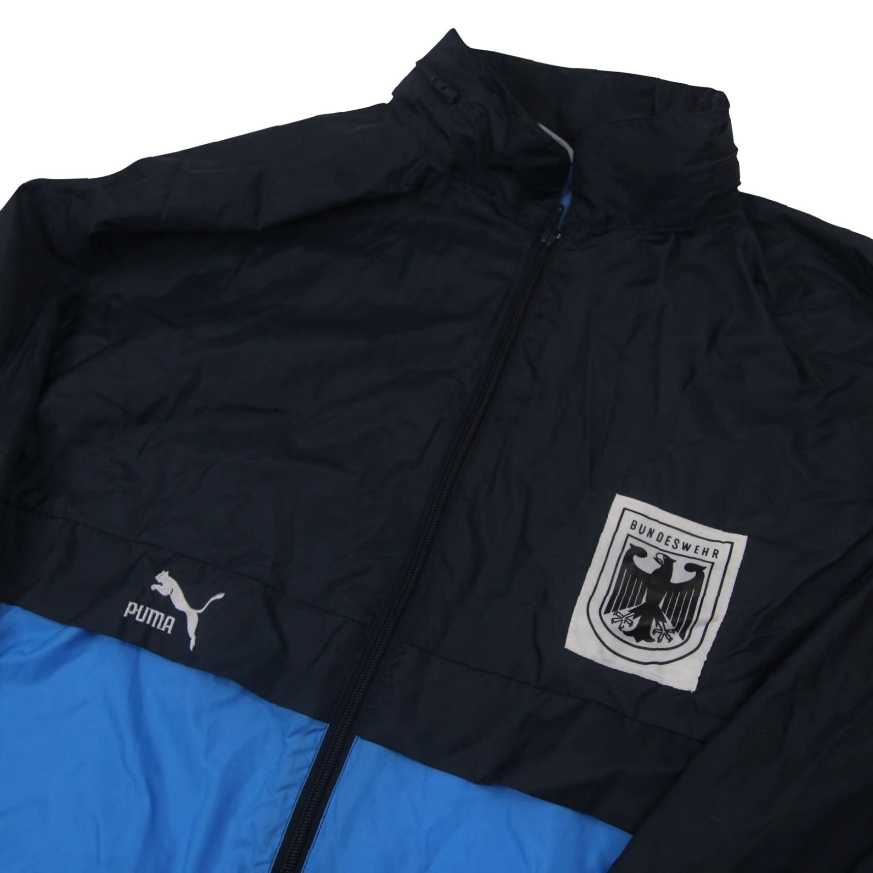 Puma VINTAGE Puma x German Military Mens XXL Packable Windbreaker Jacket Blue Size US XL / EU 56 / 4 - 2 Thumbnail