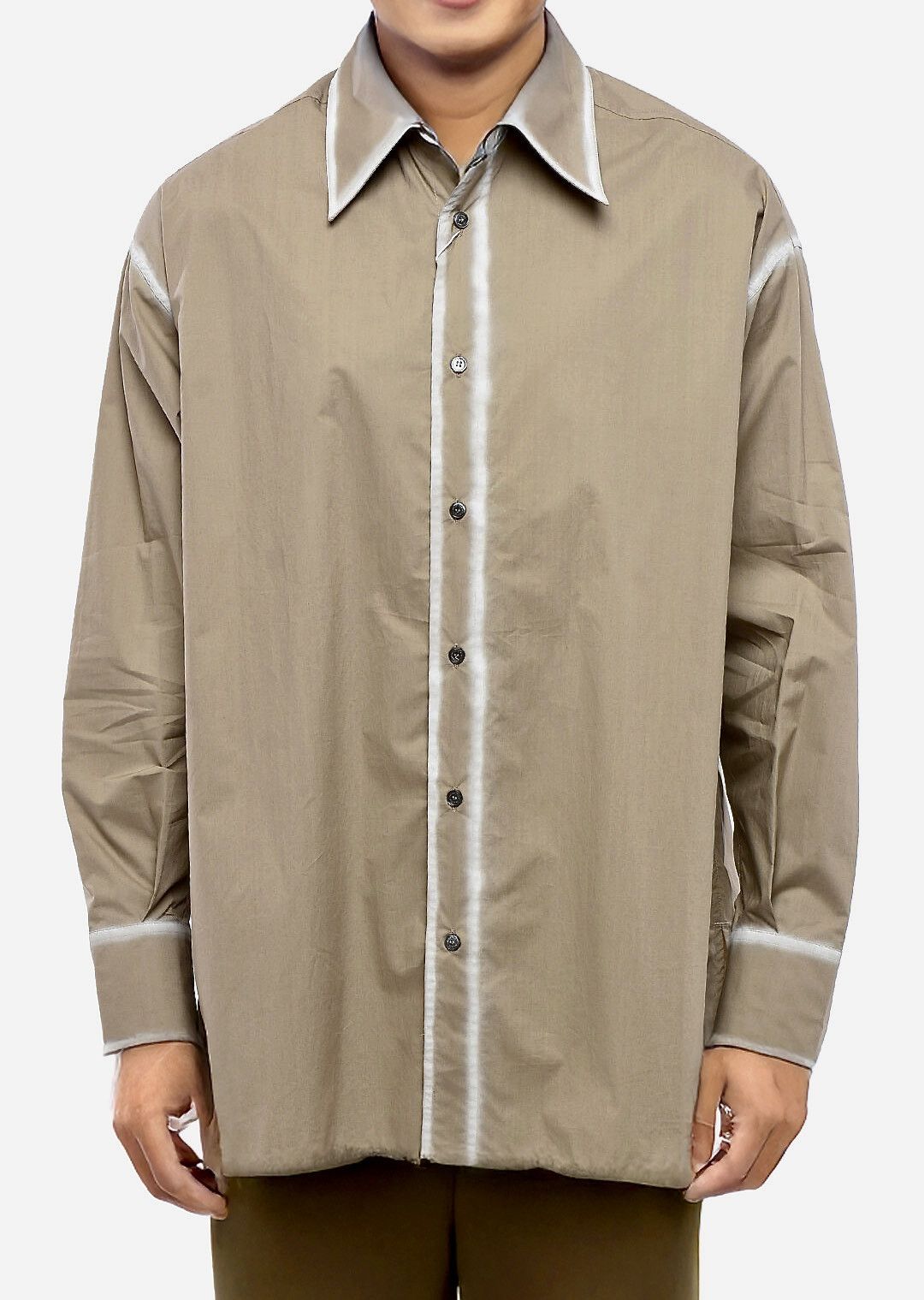 Maison Margiela BNWT Margiela contrasting-trim poplin shirt Size US M / EU 48-50 / 2 - 18 Thumbnail