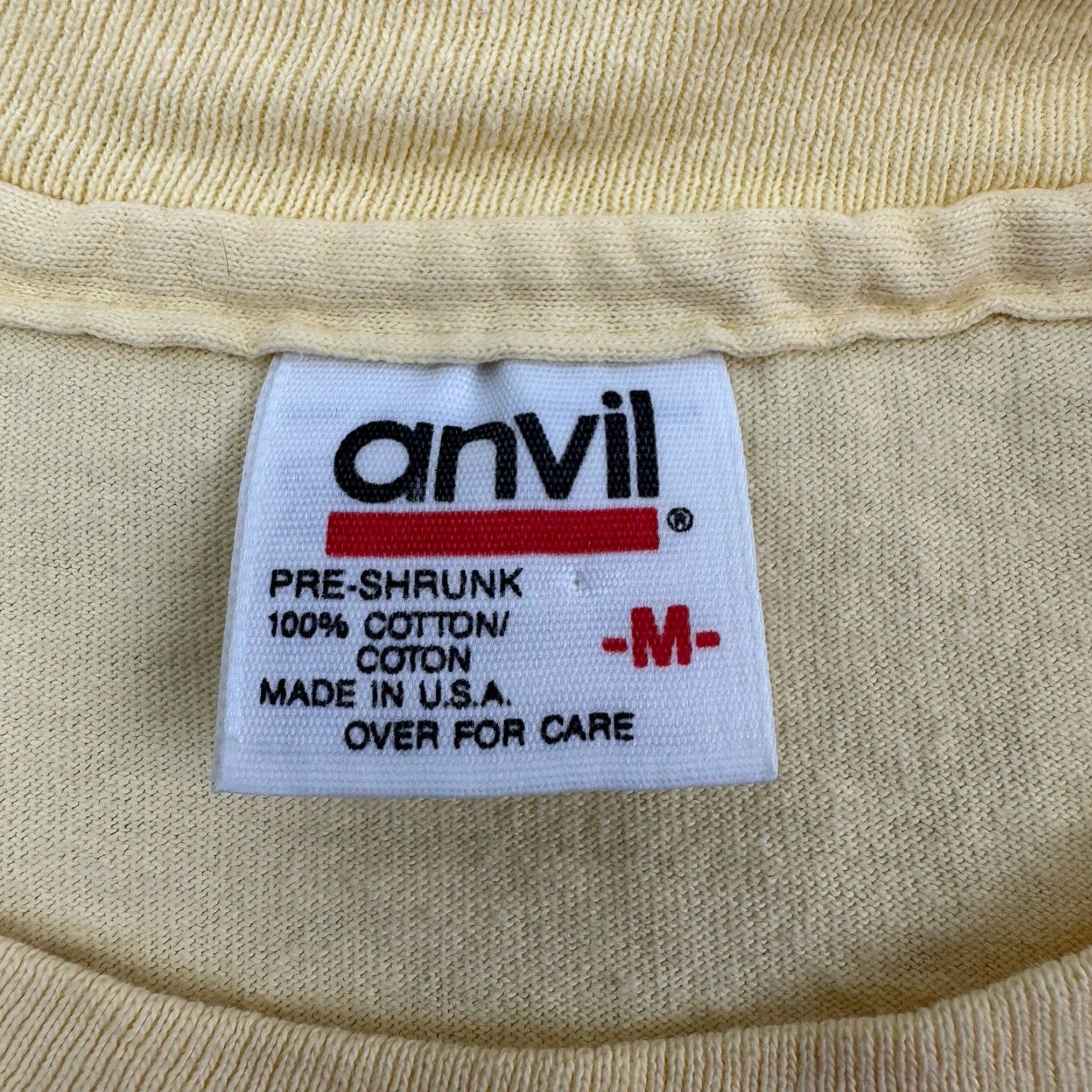 Anvil VINTAGE Fripp Island T Shirt Adult Medium Yellow 90s Beach USA Men Shirt Size US M / EU 48-50 / 2 - 6 Thumbnail