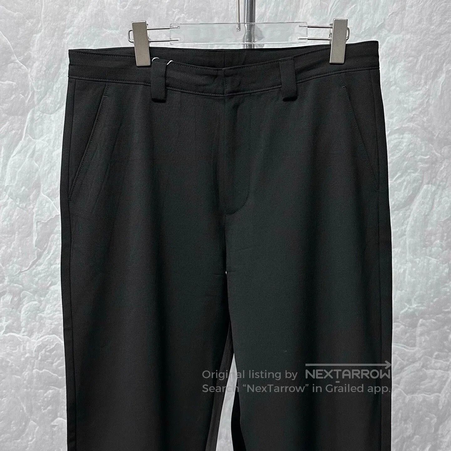 Prada Prada Wool-Blend Trousers with Metal Triangle Logo. Size US 42 / EU 58 - 2 Thumbnail