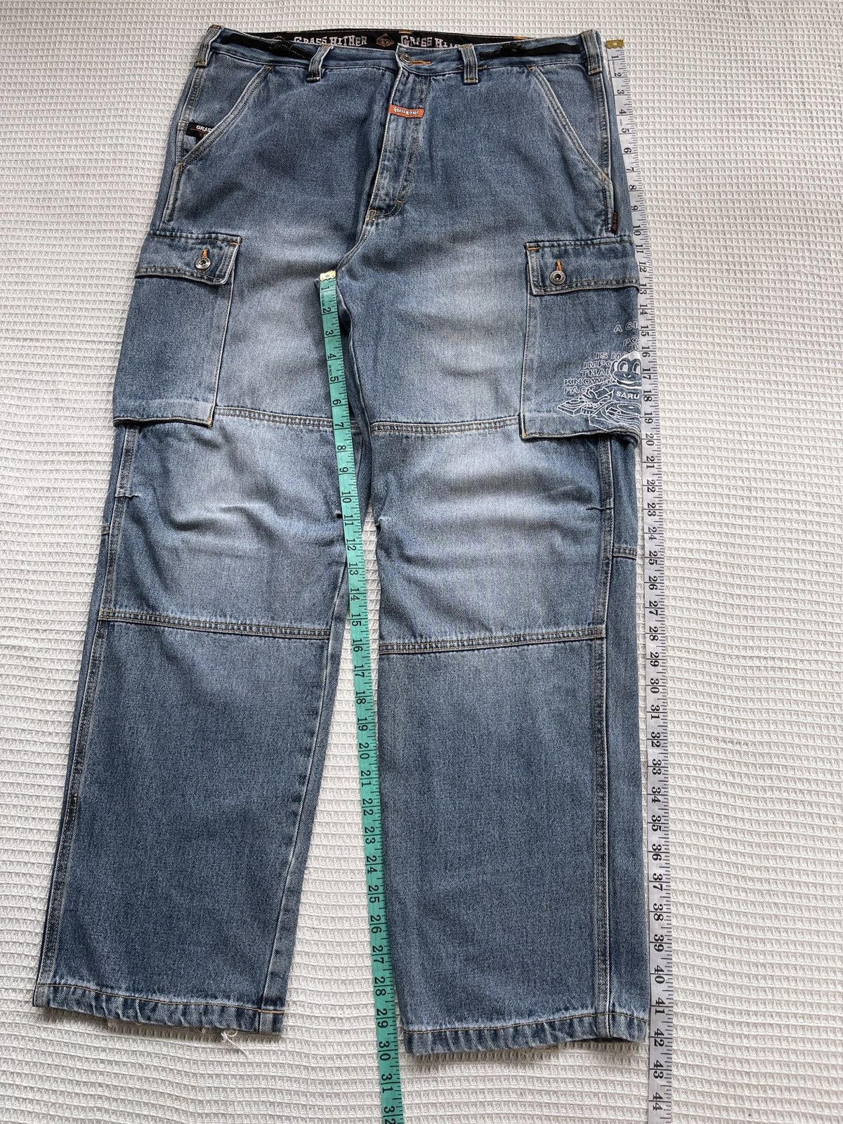Southpole Last Drop🔥Rare🔥GRASS HITHER Cargo Multipocket Jeans Size US 37 - 18 Thumbnail