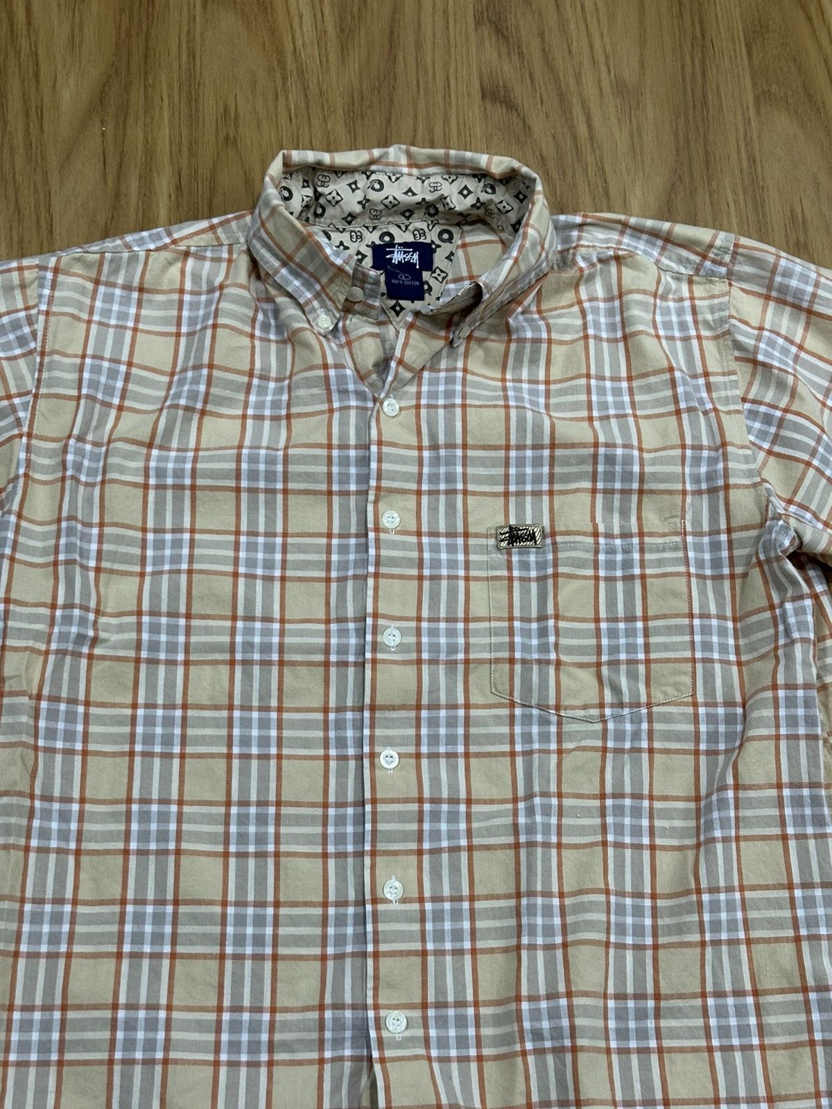 Stussy 1990-Vintage Stussy Burberry NovaCheck Monogram Shirt Size US L / EU 52-54 / 3 - 20 Thumbnail