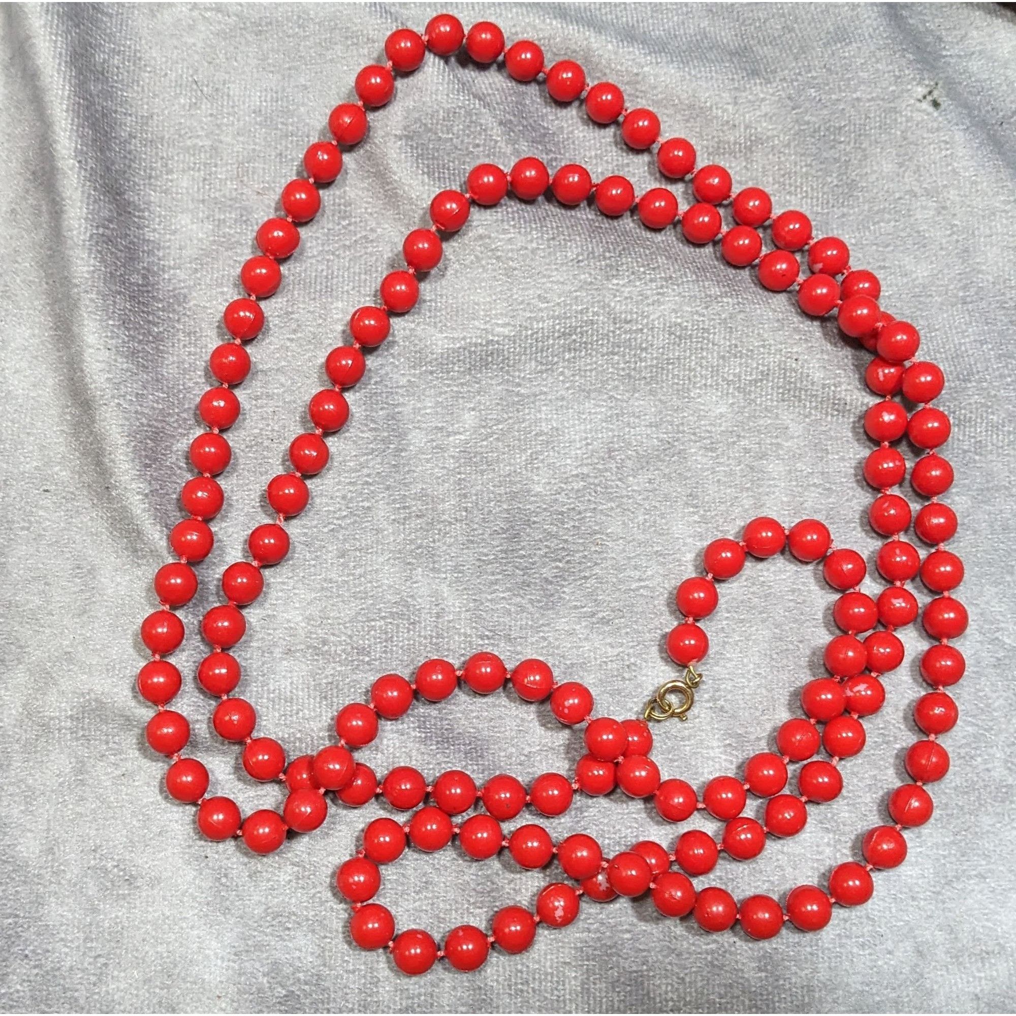 Other Retro Casual Red Beaded Extra Long Necklace Size ONE SIZE - 4 Thumbnail