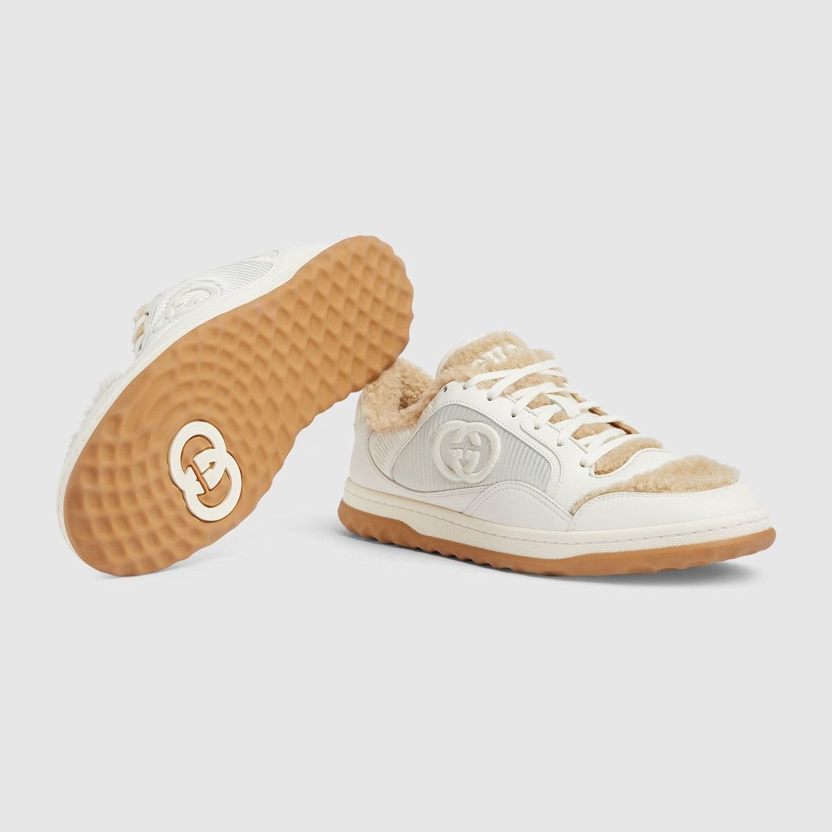 Gucci o1s1wg110425 Men's MAC80 Sneakers in Off White & Beige Size US 7 / EU 40 - 6 Thumbnail