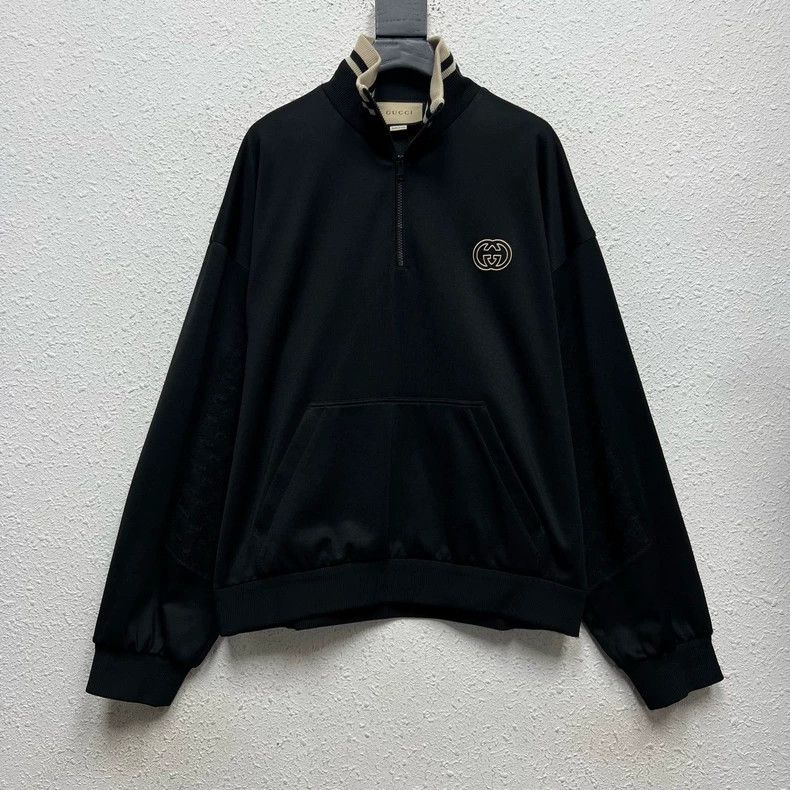 Gucci Gucci Black Monogram Half-Zip Jacket-yf Size US XL / EU 56 / 4 - 1 Thumbnail