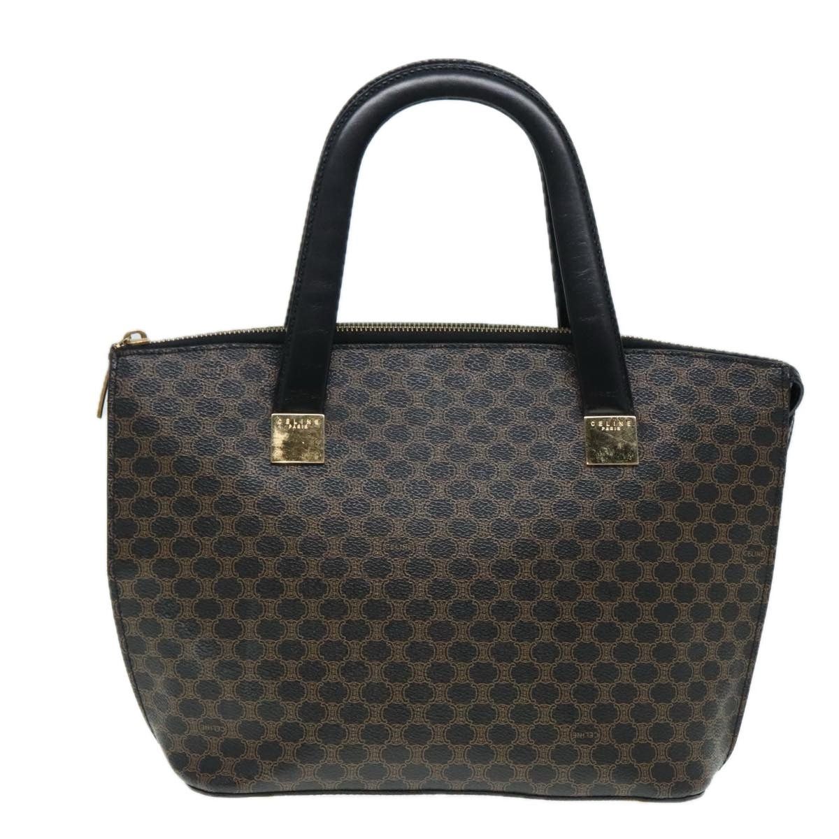 Celine CELINE Macadam Canvas Hand Bag Pvc Black Size ONE SIZE - 3 Thumbnail