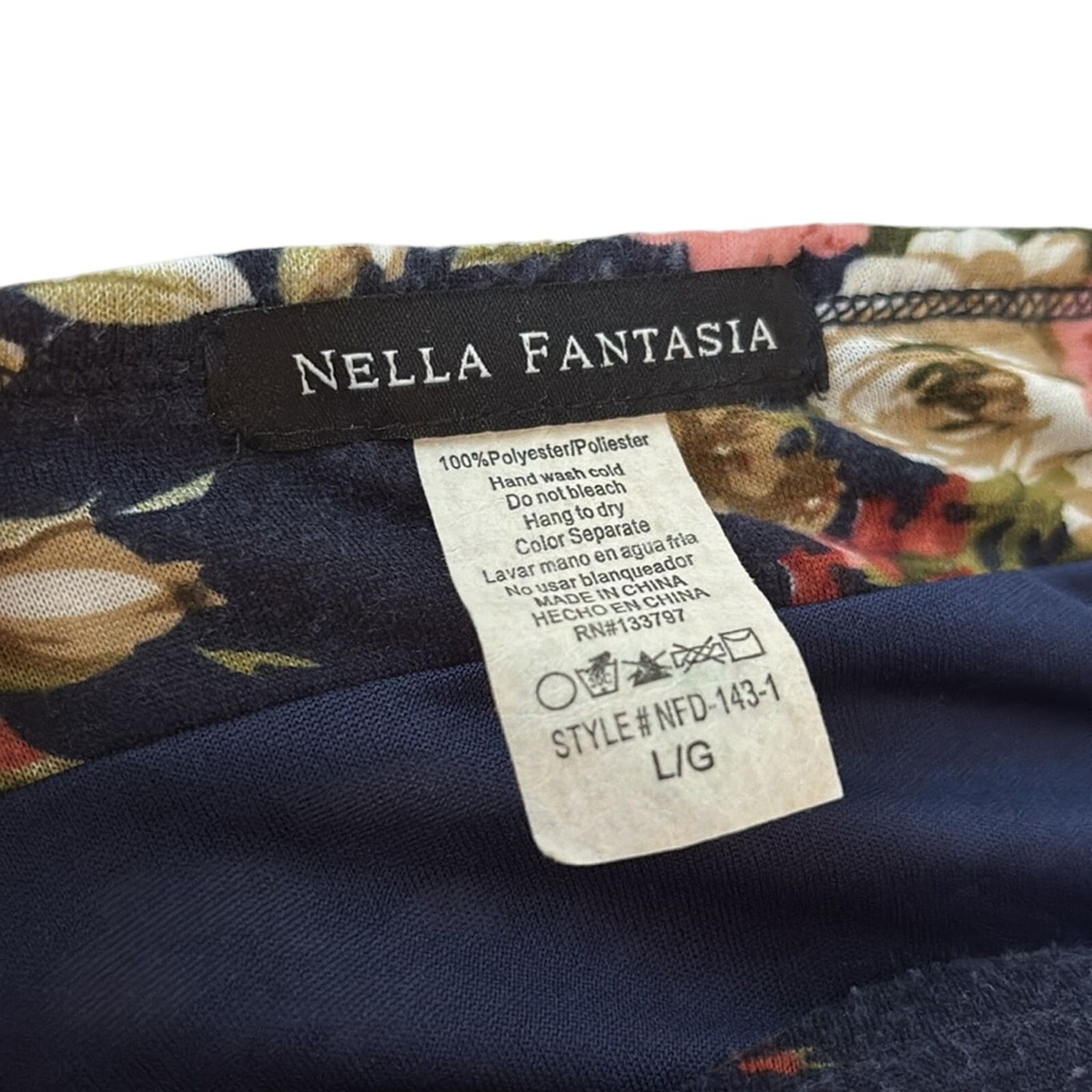 The Unbranded Brand Nella Fantasia Strapless Navy/Red Floral Top/Dress - Large Size L / US 10 / IT 46 - 3 Thumbnail