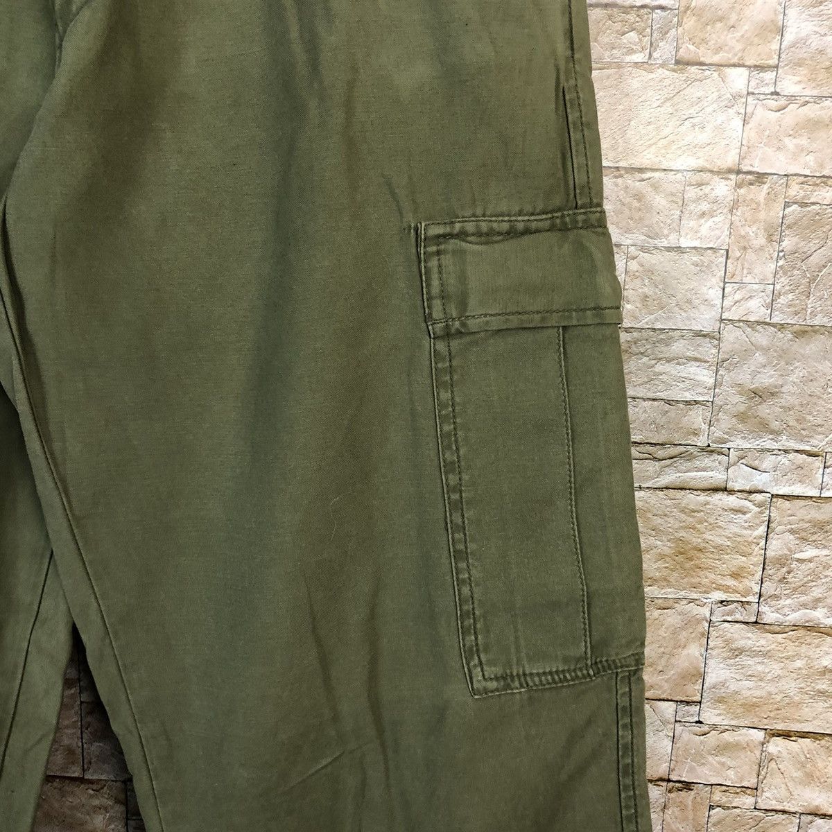 Japanese Brand Back Number Green Cargo Multipocket Pants #A734 Size US 31 - 10 Thumbnail
