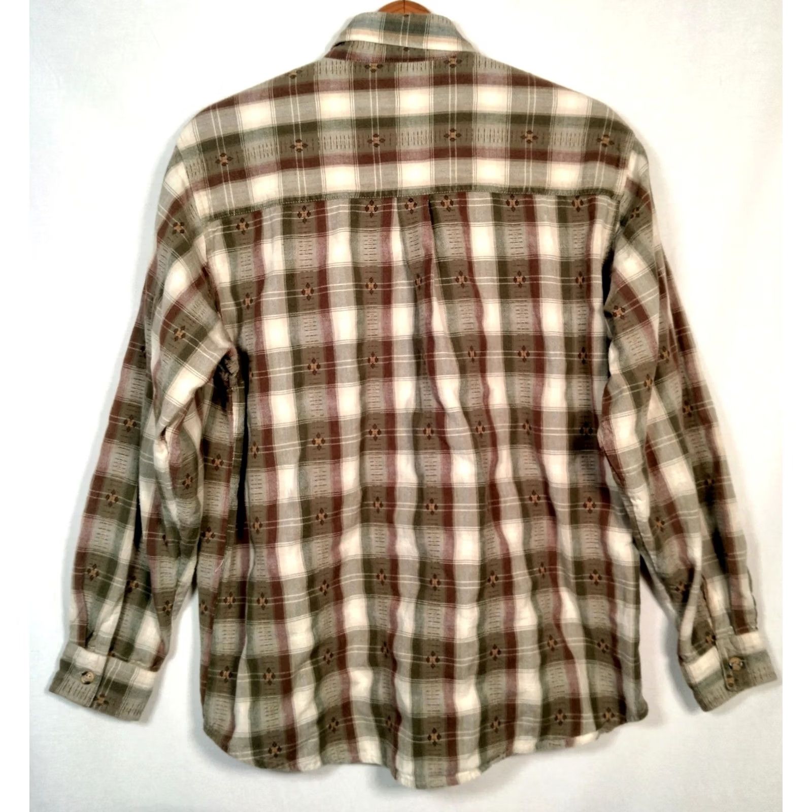 Vintage VINTAGE Casey & Max Blouse Women L Brown Plaid Embroidered Leaves Fall Autumn Leaf Casual Shirt Mens Womens Girls Boys Size L / US 10 / IT 46 - 2 Thumbnail