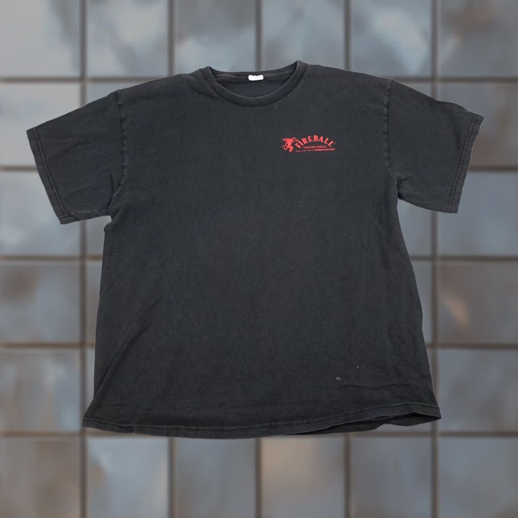 Delta Vintage Fireball Shirt Mens XL Cinnamon Whisky Promo Tee Black Delta Pro Weight Size US XL / EU 56 / 4 - 1 Thumbnail