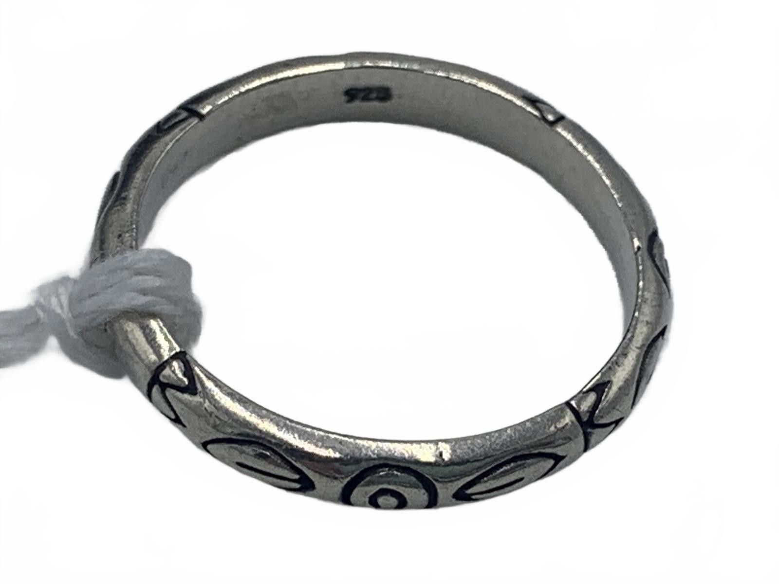 Other Engraved Southwestern Sterling Silver Laquer Embossed Ring Size ONE SIZE - 5 Thumbnail
