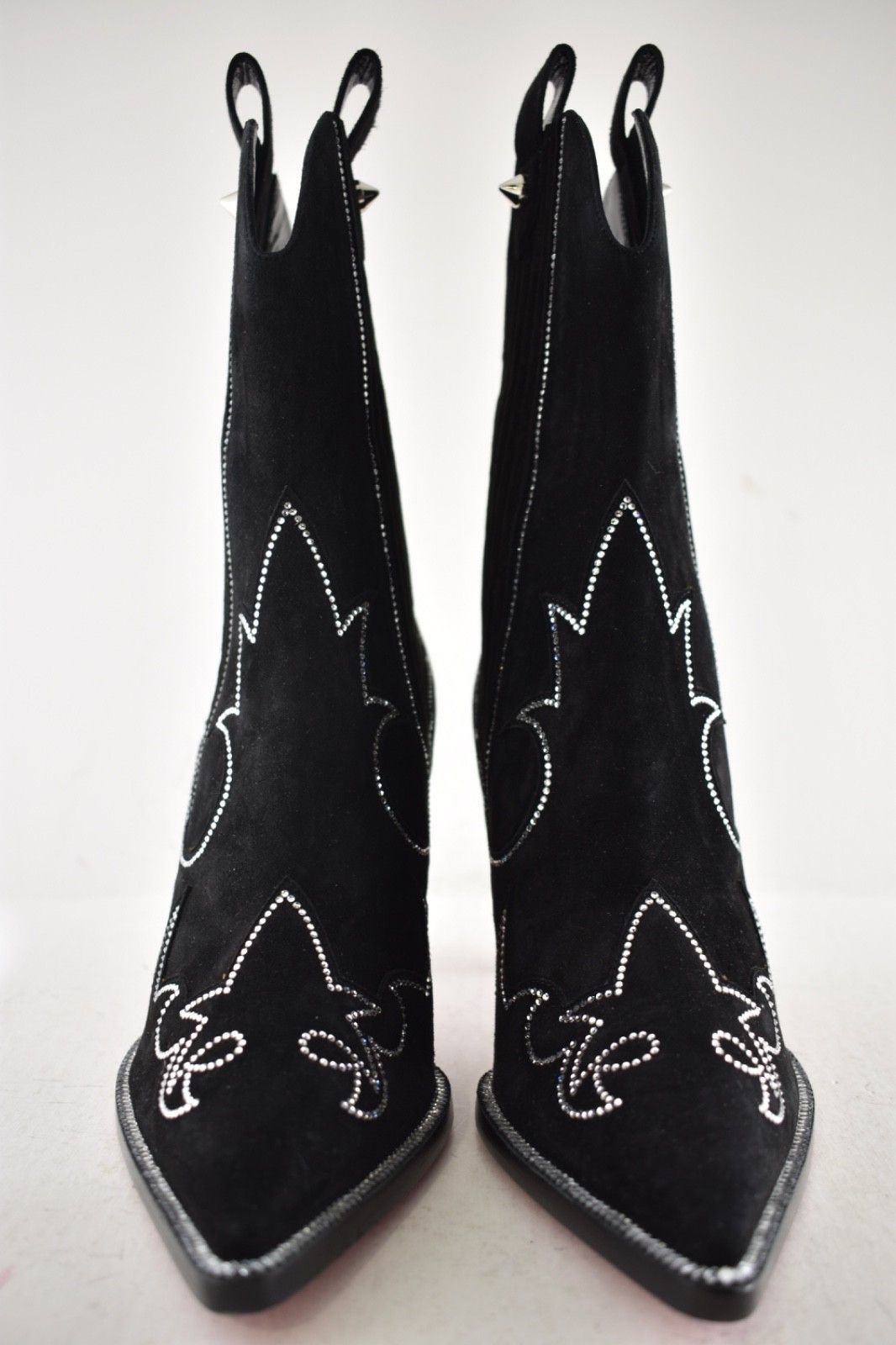 Christian Louboutin Santigag Strass 85 Black Suede Western Ankle Heel Boot 39 Size US 9 / IT 39 - 11 Thumbnail