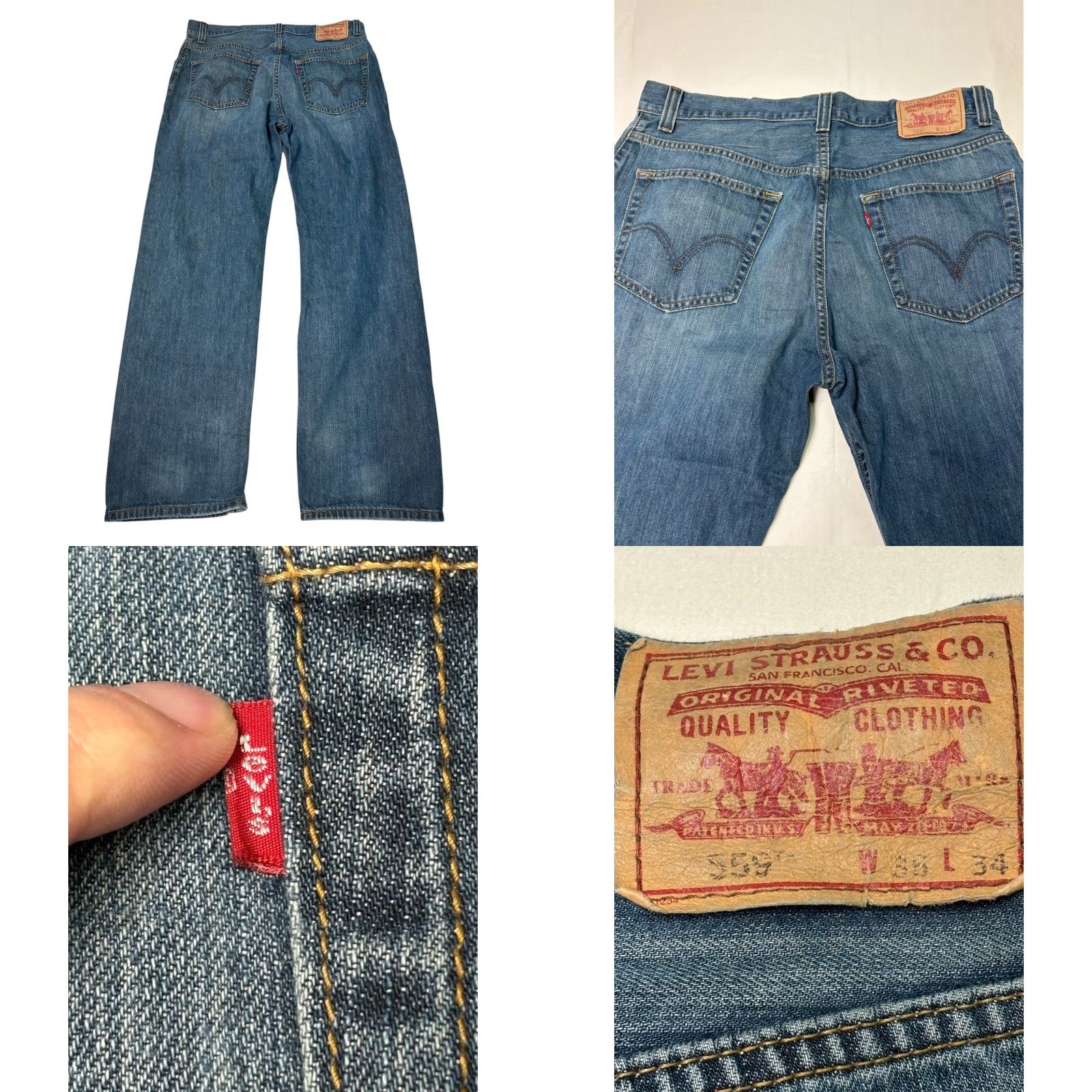 Denime Levi Strauss 559 Relaxed Straight Denim Jeans Men's Blue Cotton W36 L34 Size US 36 / EU 52 - 8 Thumbnail