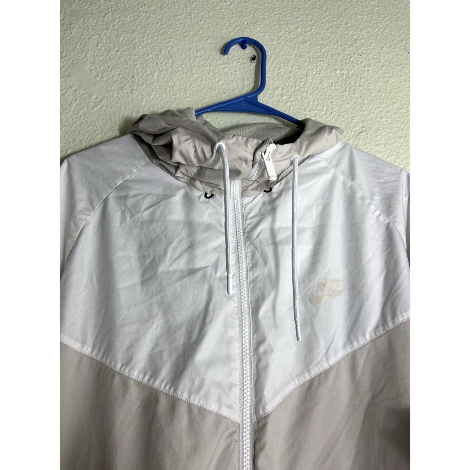 Nike Nike Windrunner Jacket Windbreaker Mens XL White Beige Full Zip Hooded Size US XL / EU 56 / 4 - 3 Thumbnail