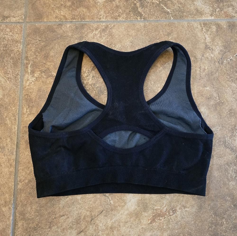 Designer Black Grey Detailed Sport Bra Size ONE SIZE - 2 Thumbnail