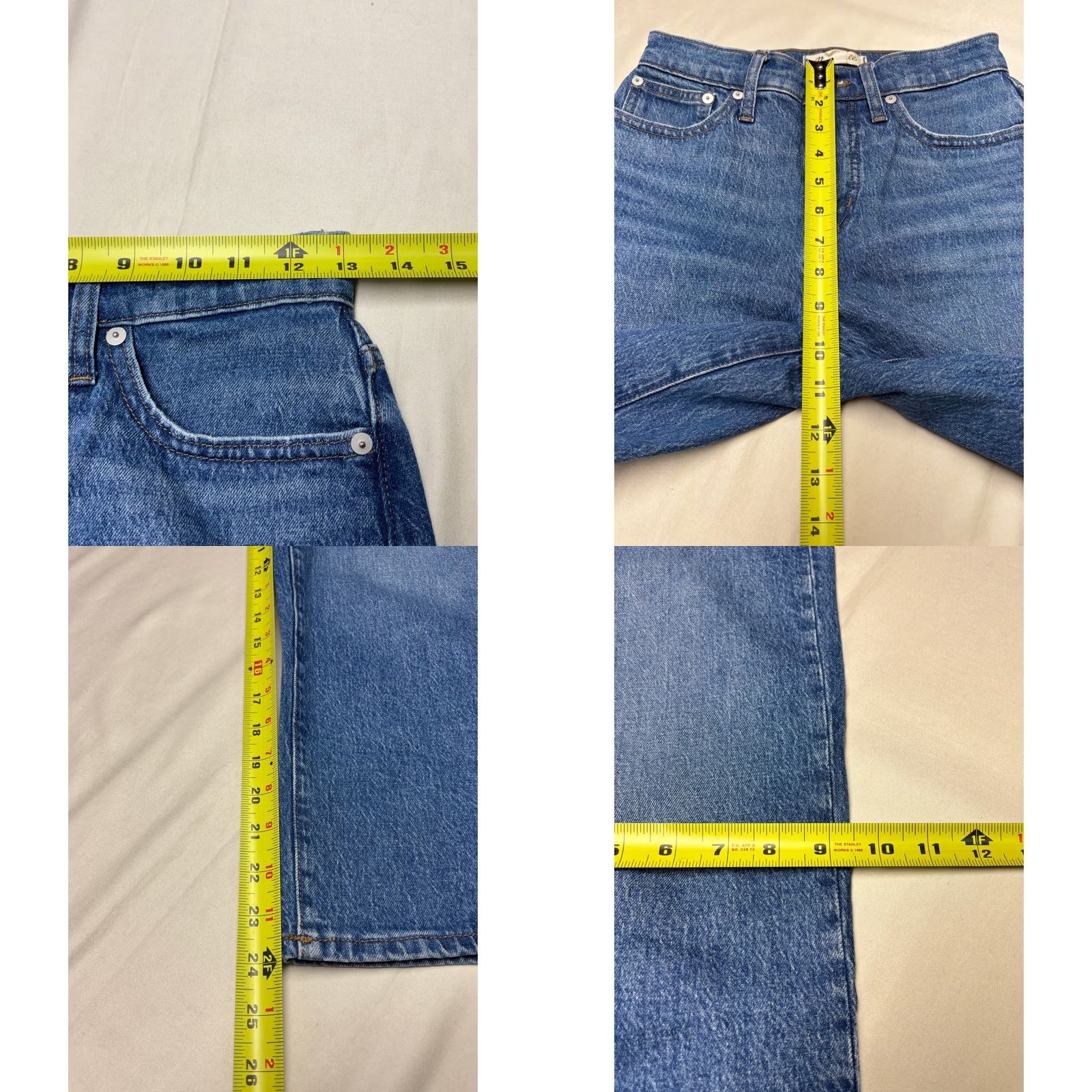 Madewell VINTAGE Madewell The Perfect Vintage Wide-Leg Crop Jean Blue Womens 24P W26 L24 Jeans Regular High-Rise 5-Pocket Cotton Blend Stretch Denim Size 42" / US 20 - 8 Thumbnail