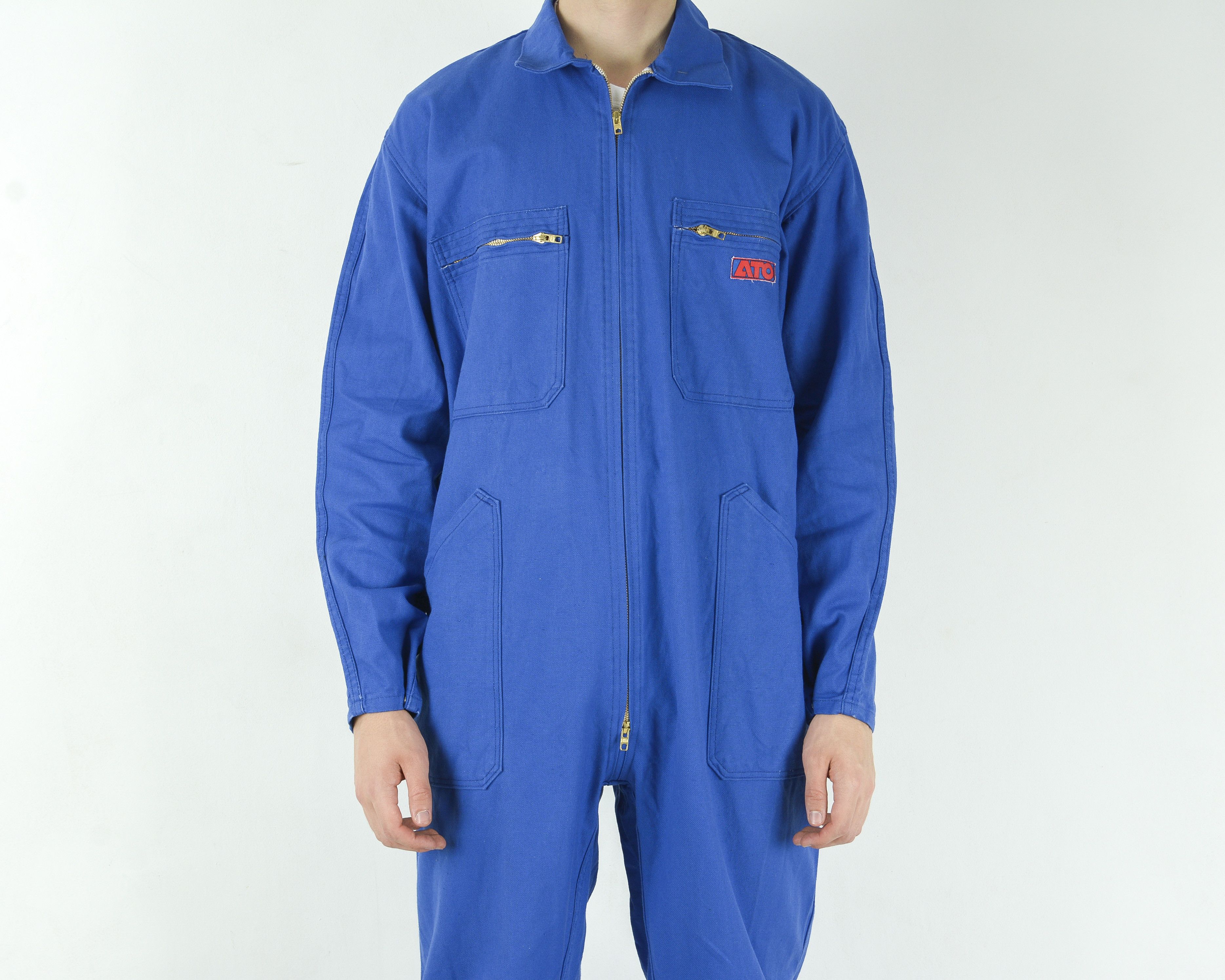 Vintage French ATO Ailee Men Boilersuit Coverall Worker Jumpsuit Size US 40 / EU 56 - 3 Thumbnail